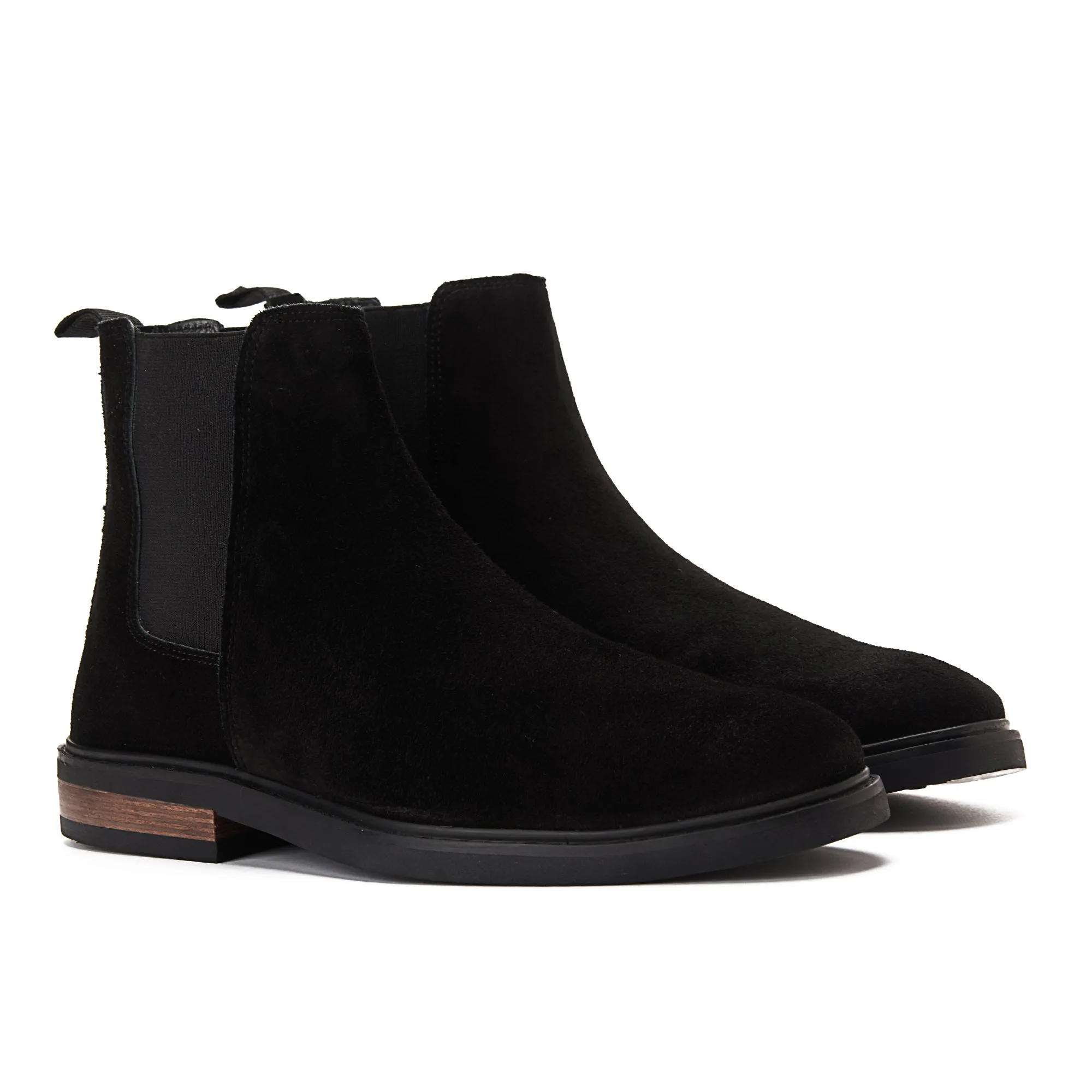 Achilles Signature Premium Suede Chelsea Boots - Black
