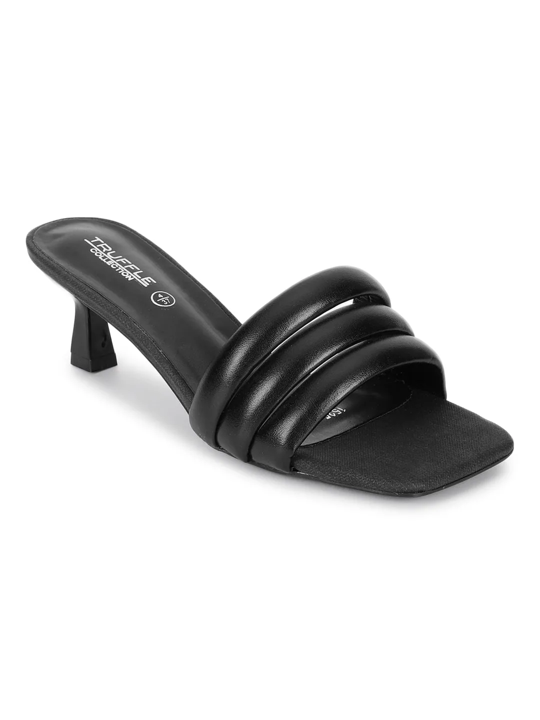 Black PU Stiletto Stylish Sandals (TC-RS3584-BLK)
