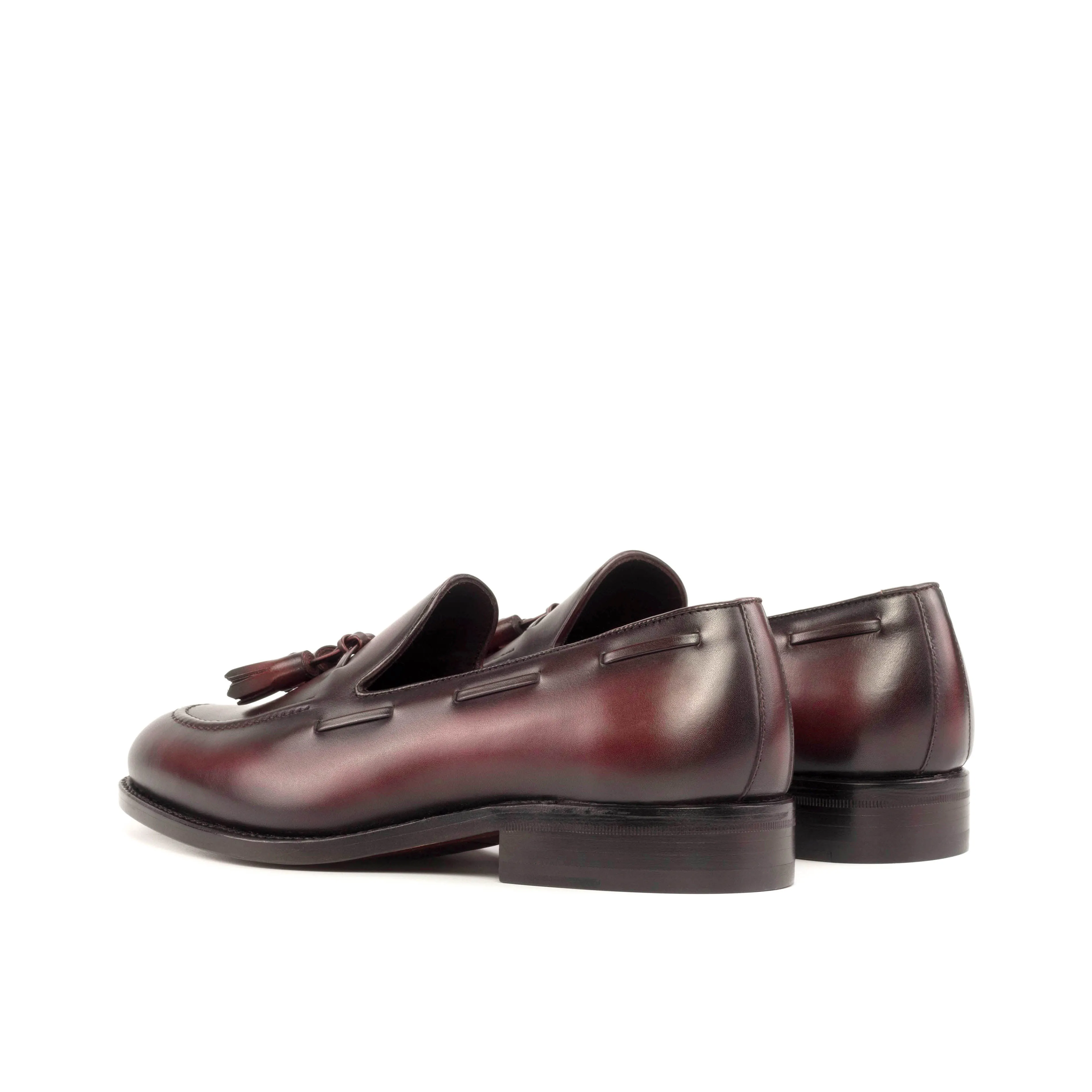 Burgundy Calf Leather Tassel Loafers
