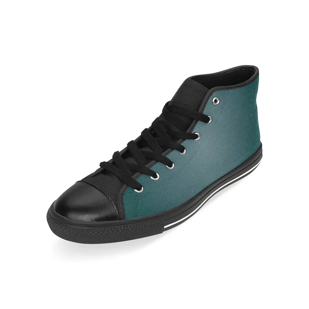 Buy Men's Teal Solids Print Canvas High Top Shoes at TFS