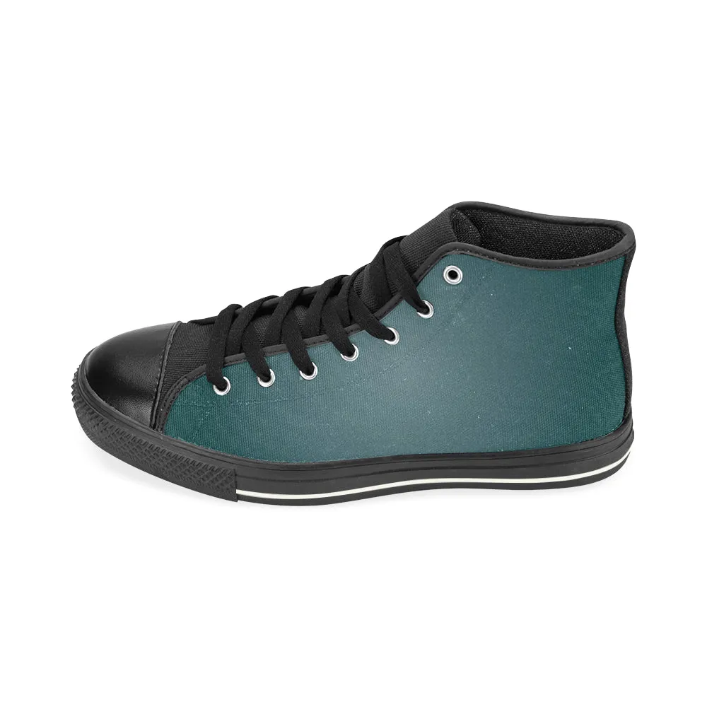 Buy Men's Teal Solids Print Canvas High Top Shoes at TFS