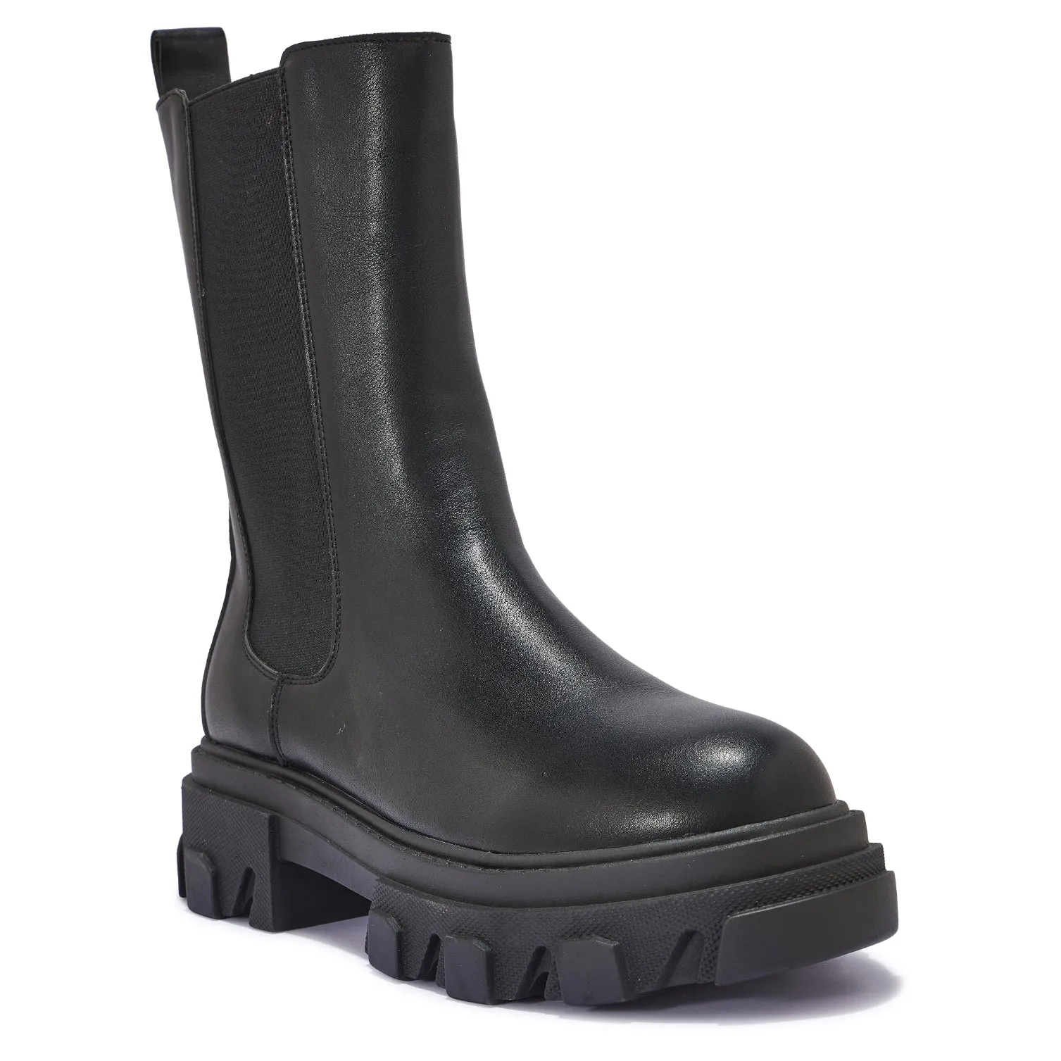 DENAH3 - CHUNKY CLEATED MID CALF CHELSEA BOOT