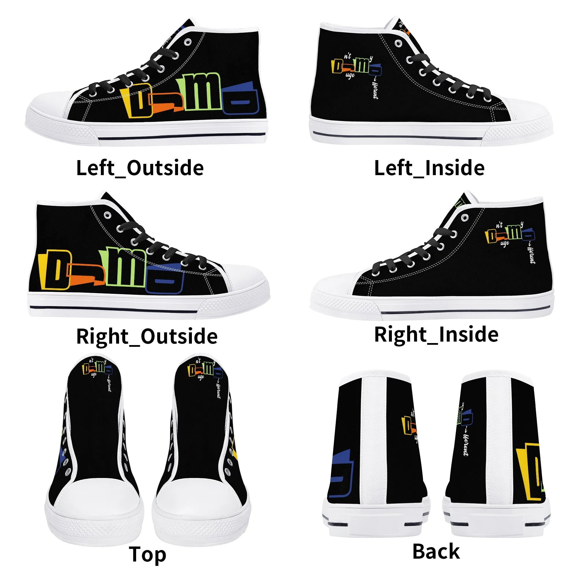 DJMD Womens High Top Canvas Shoes - Customized Tongue