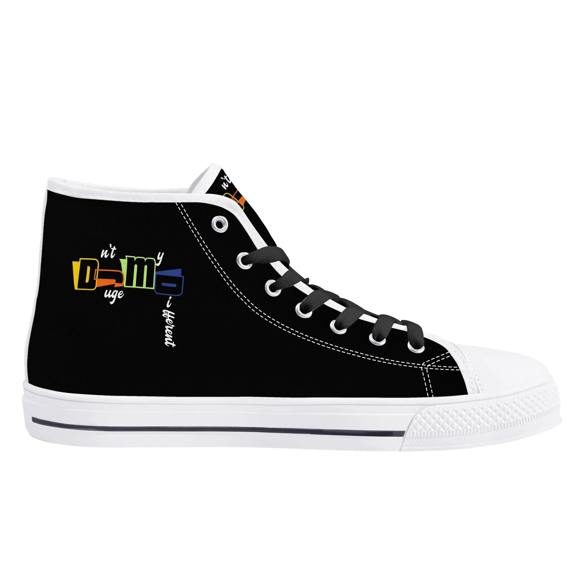 DJMD Womens High Top Canvas Shoes - Customized Tongue