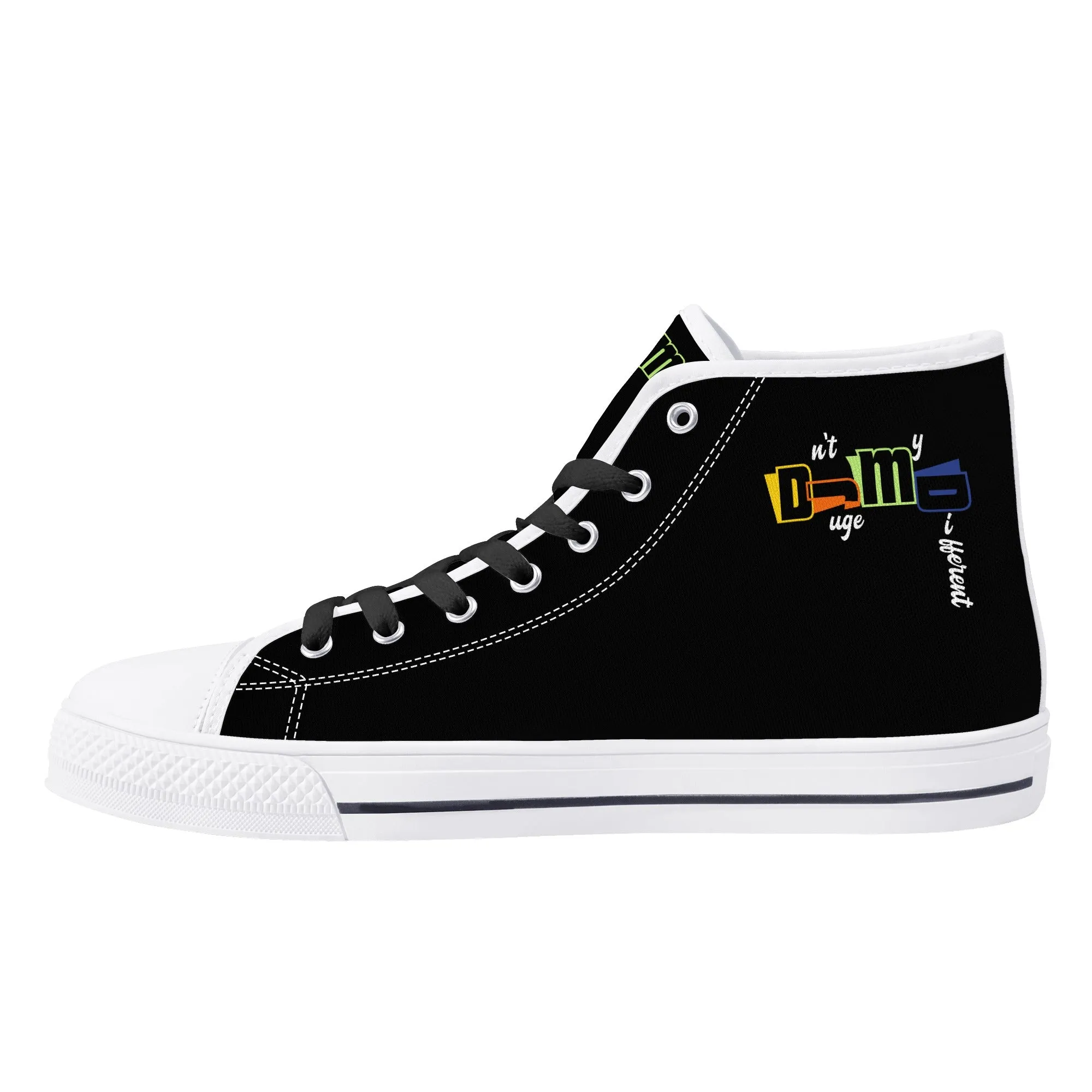 DJMD Womens High Top Canvas Shoes - Customized Tongue