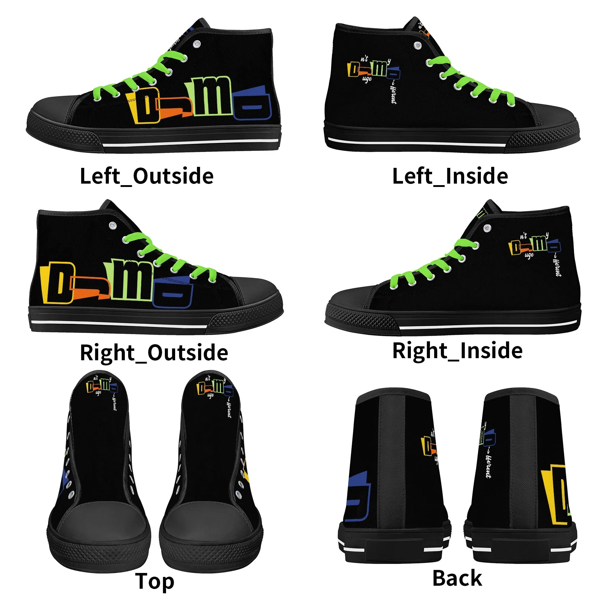 DJMD Womens High Top Canvas Shoes - Customized Tongue