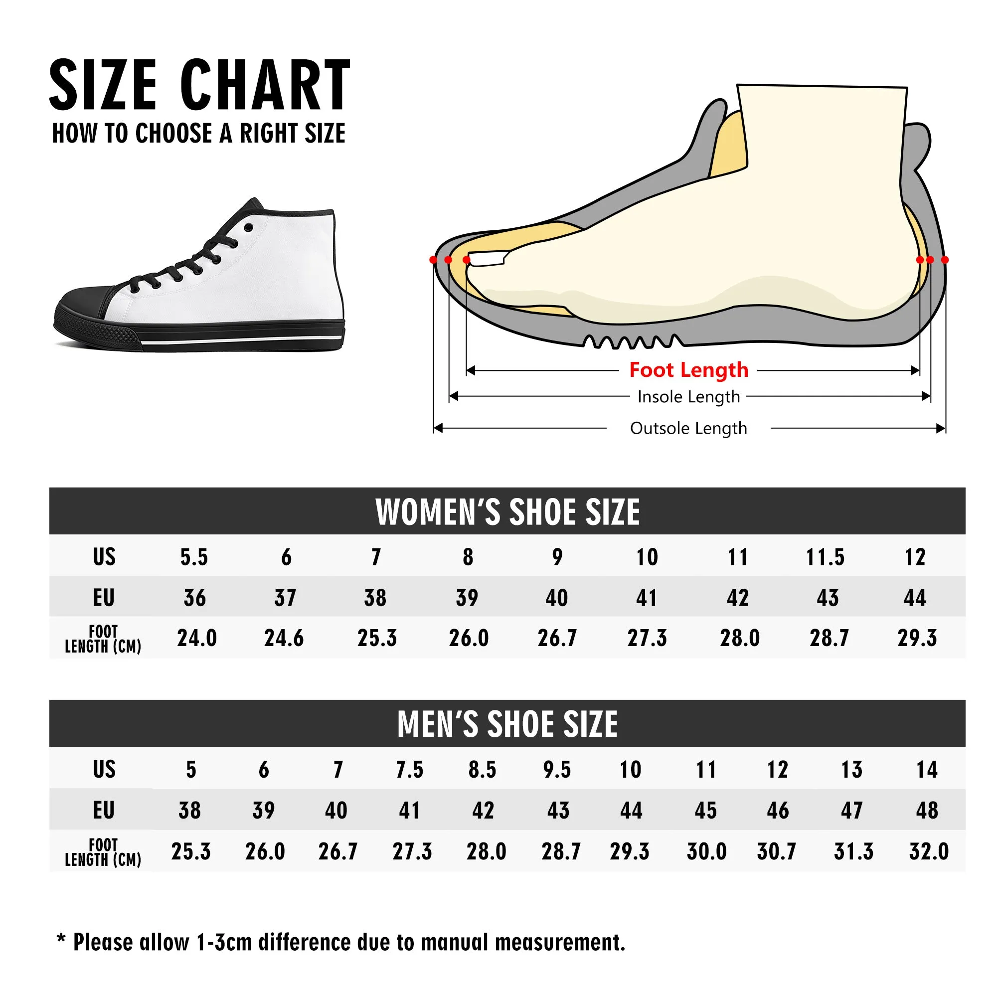 DJMD Womens High Top Canvas Shoes - Customized Tongue