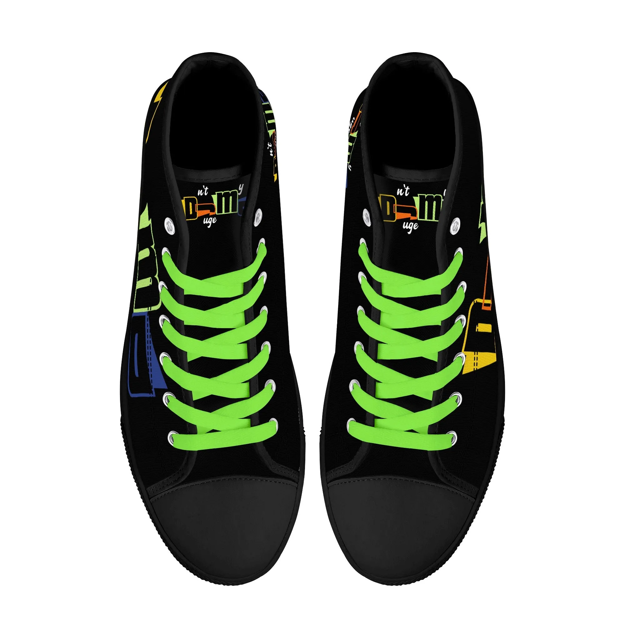 DJMD Womens High Top Canvas Shoes - Customized Tongue