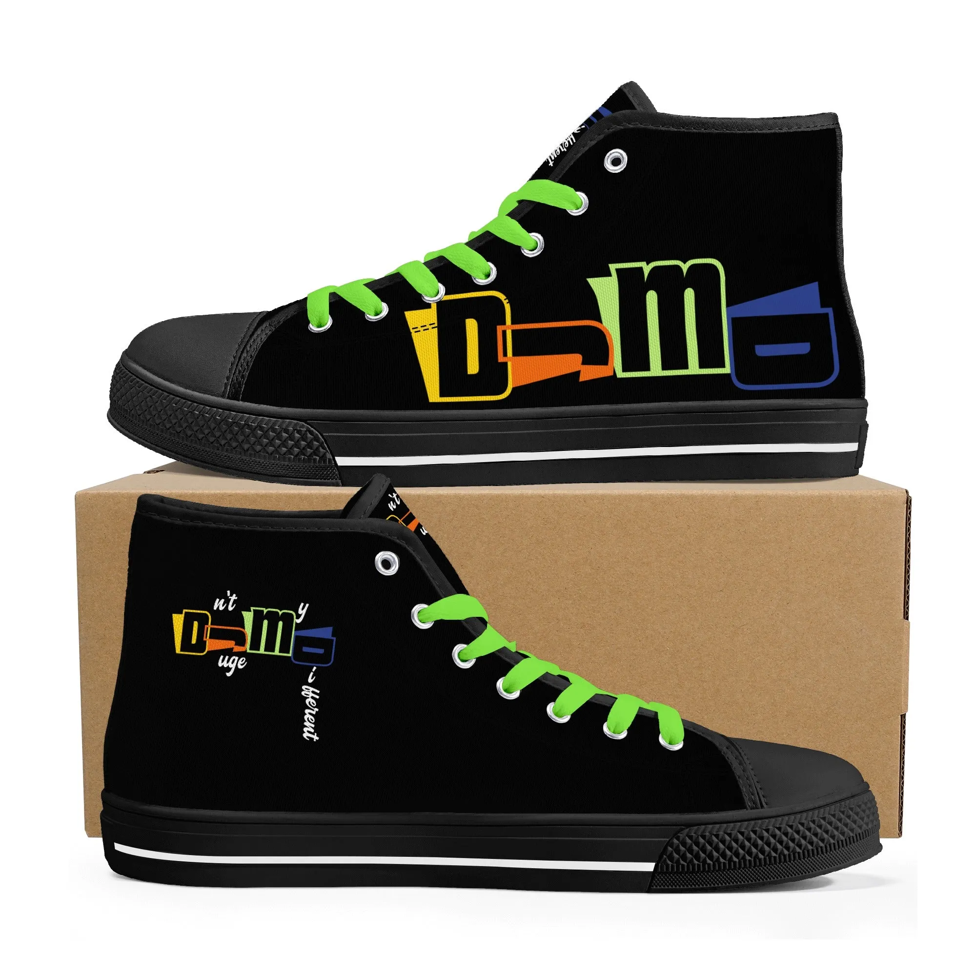 DJMD Womens High Top Canvas Shoes - Customized Tongue