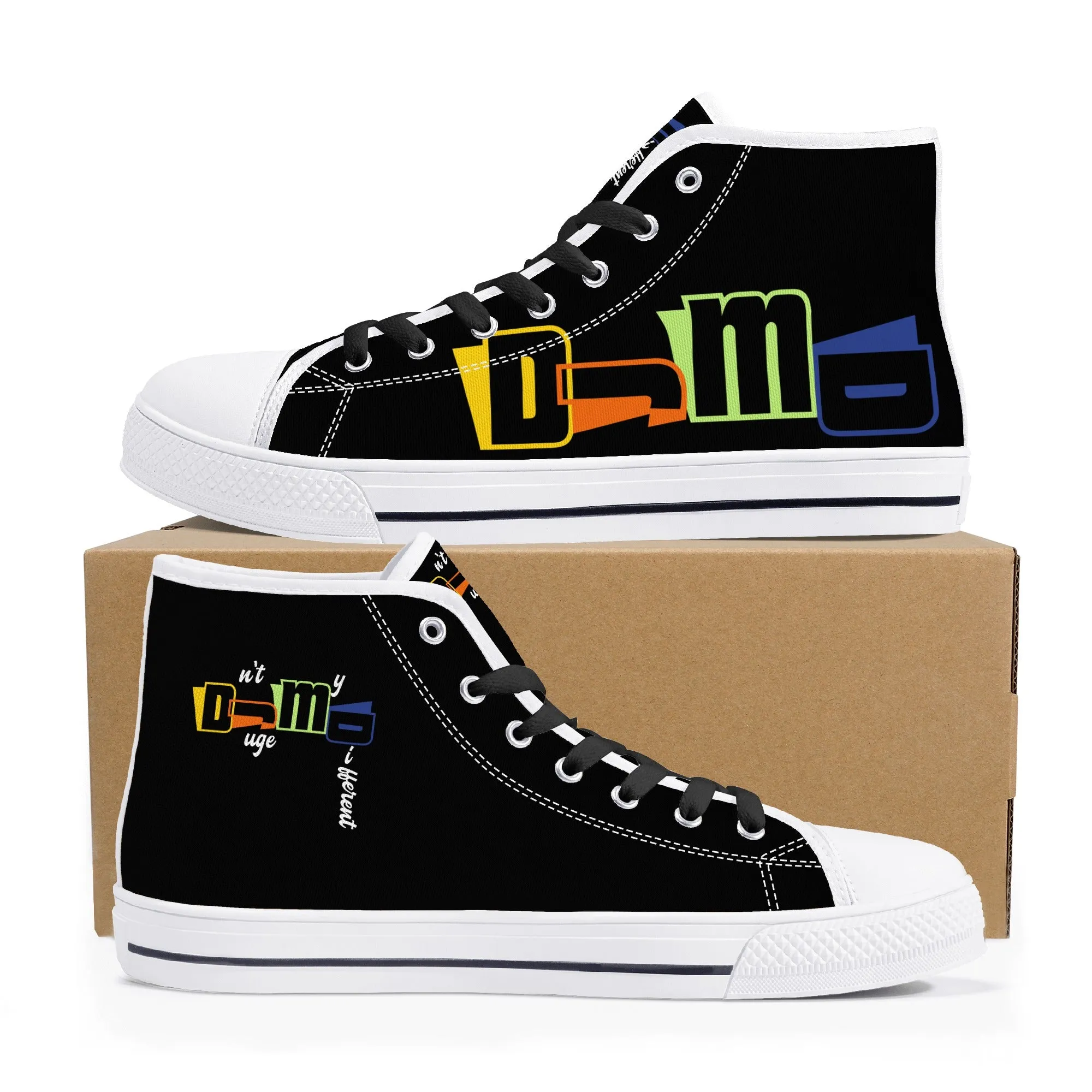 DJMD Womens High Top Canvas Shoes - Customized Tongue