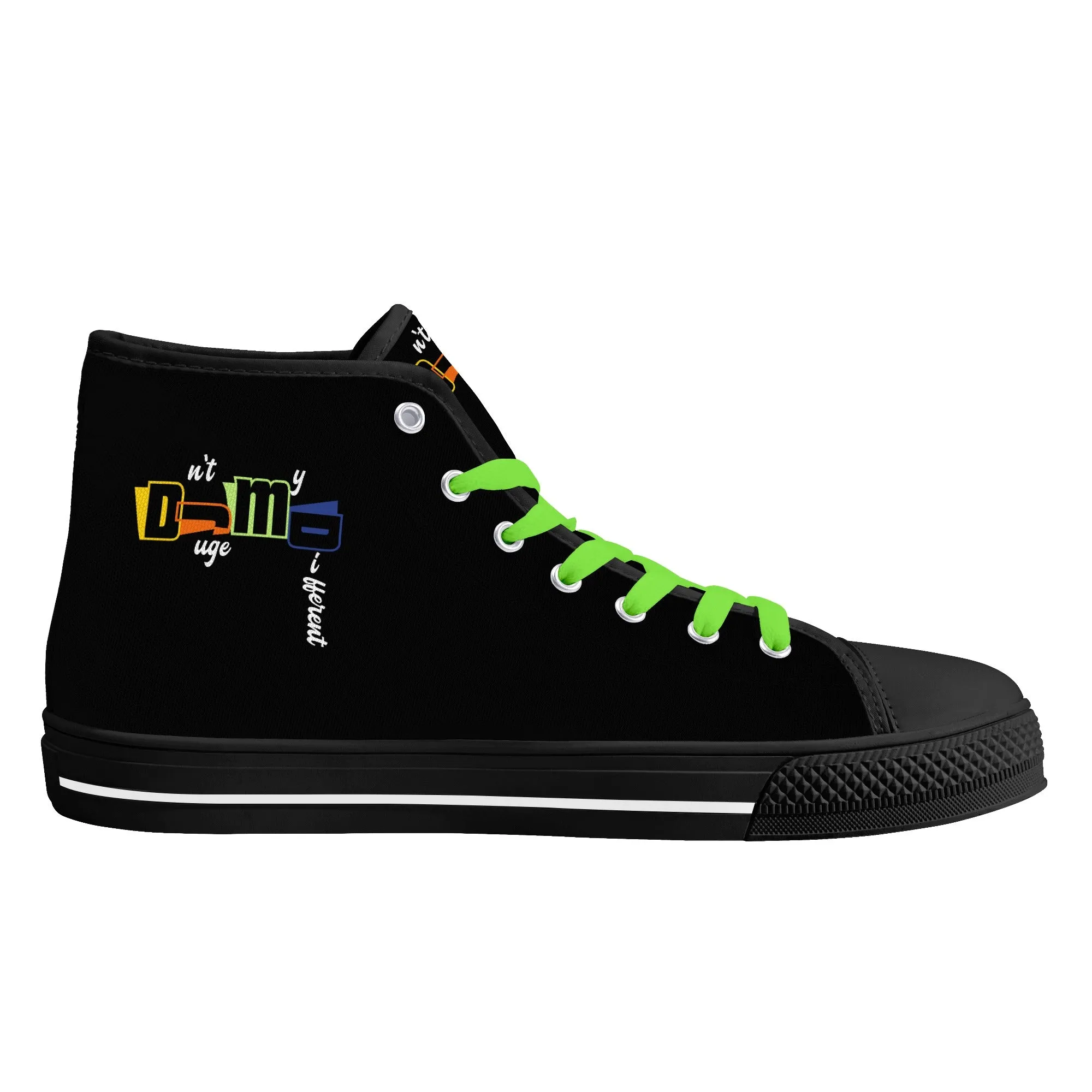 DJMD Womens High Top Canvas Shoes - Customized Tongue