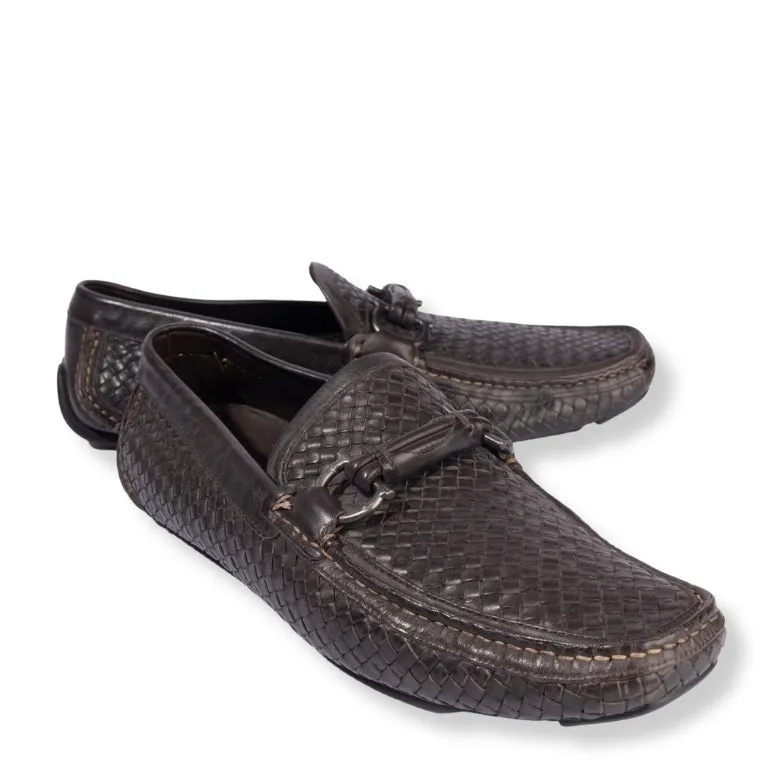 Ferragamo Parigi Gancio Bit Woven Loafers