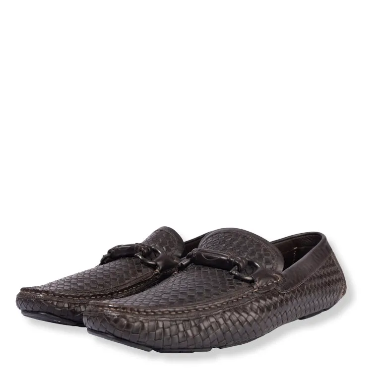 Ferragamo Parigi Gancio Bit Woven Loafers