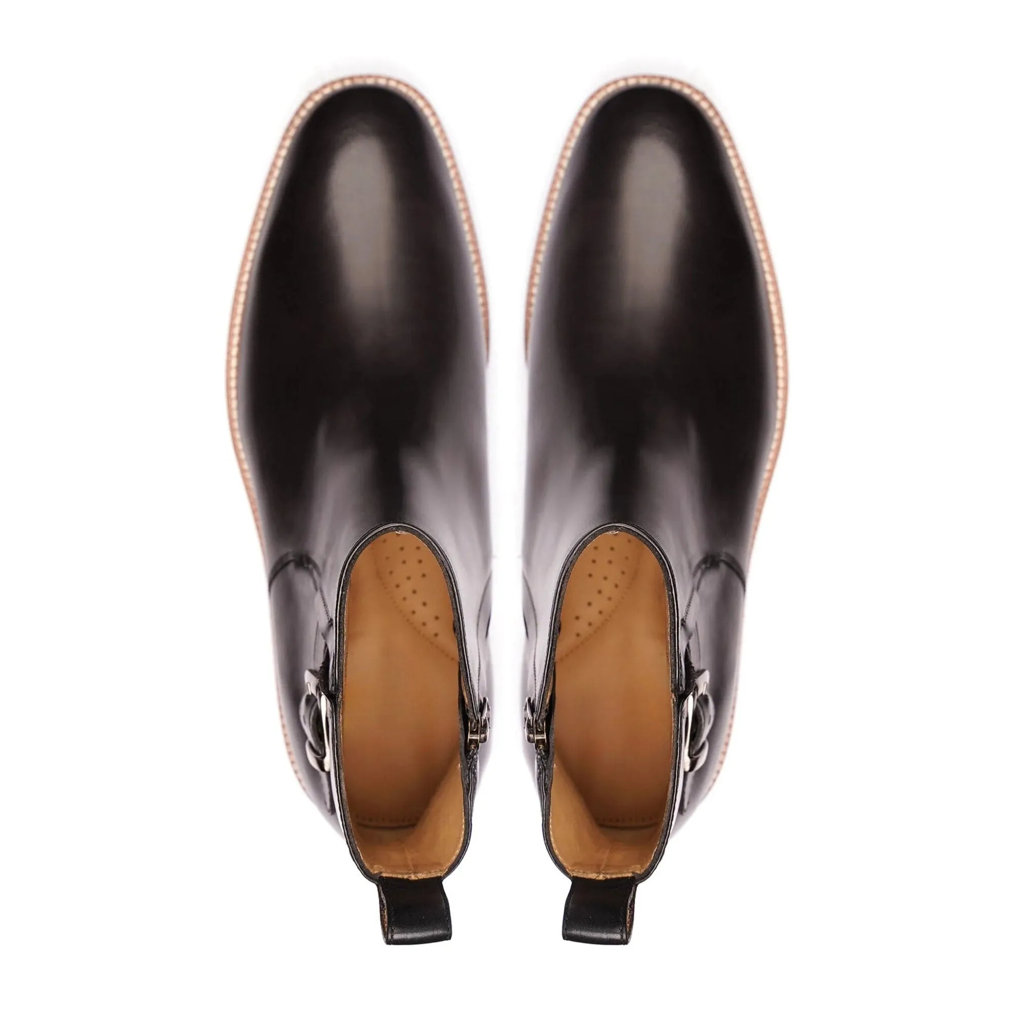 Handmade Customisable Black Calf Leather Chelsea Boots For Men