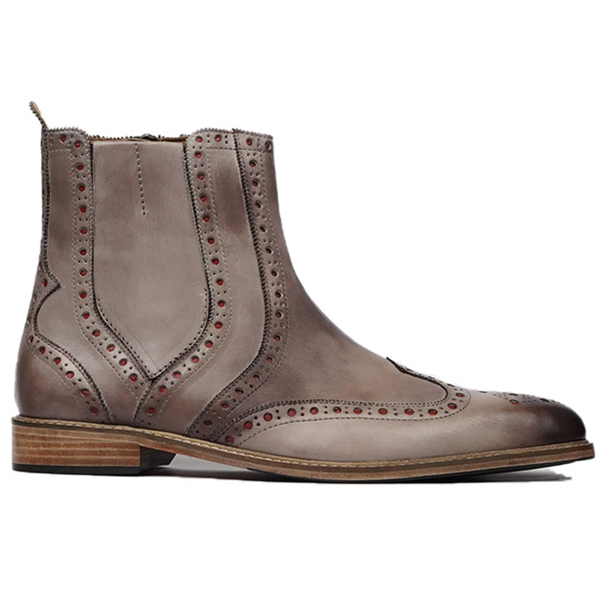 Handmade Customisable Leather Gray Chelsea Boots For Men