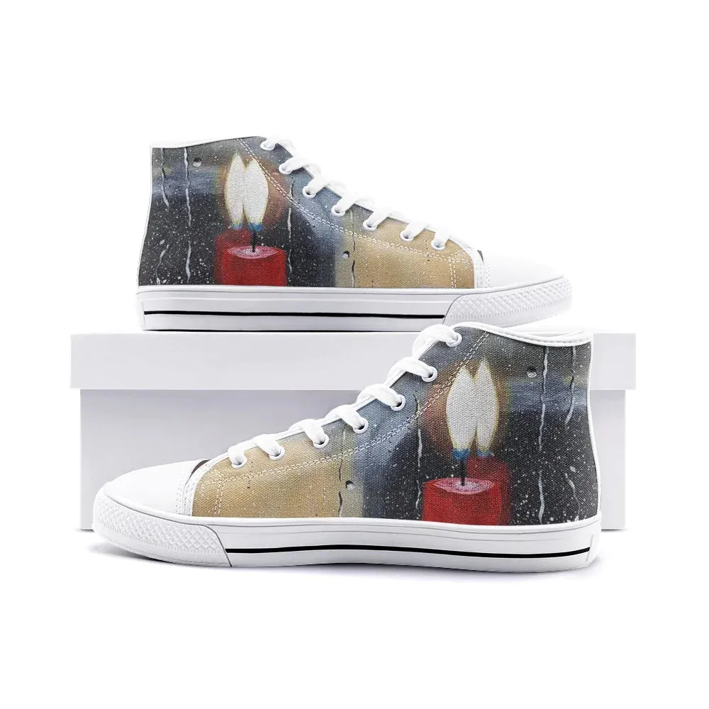 Joonyart Reproduction High Top Canvas Shoes Rainy Day Candle
