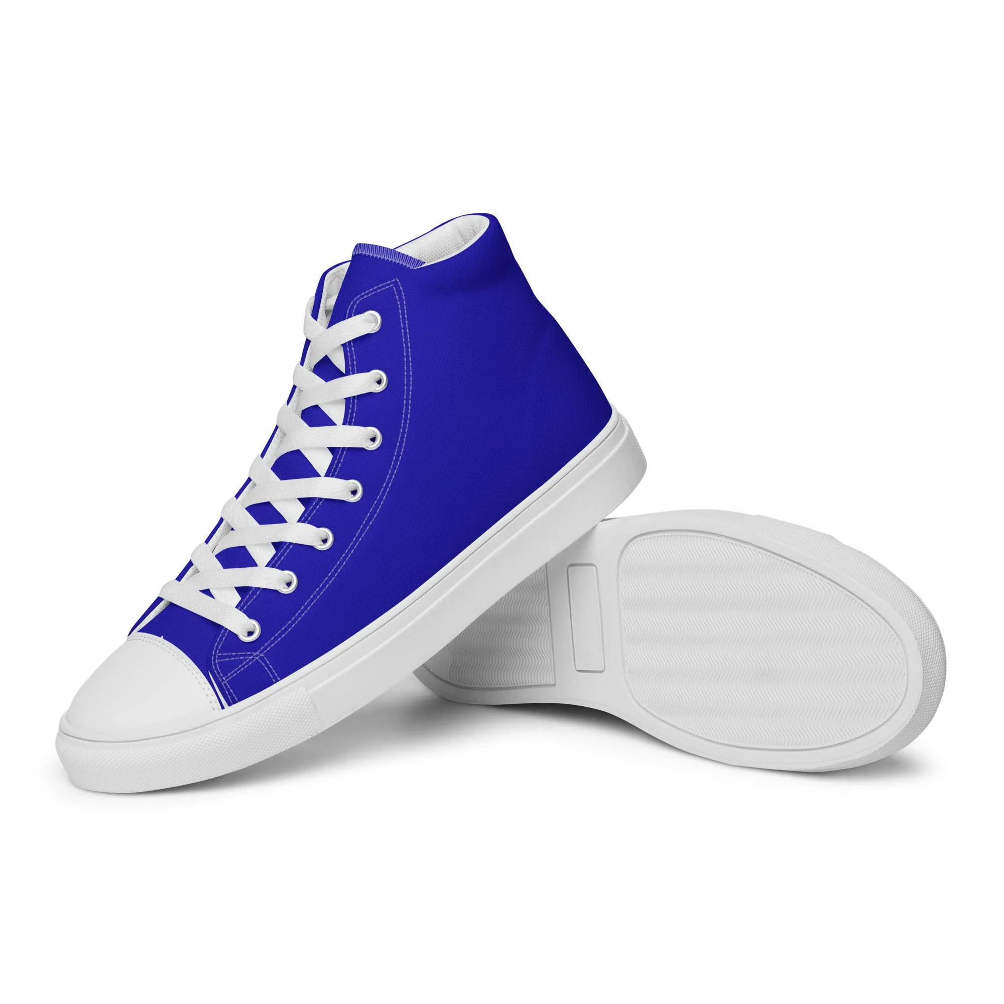Men’s Royal Blue high top canvas shoes, Men's Blue High Top Sneakers