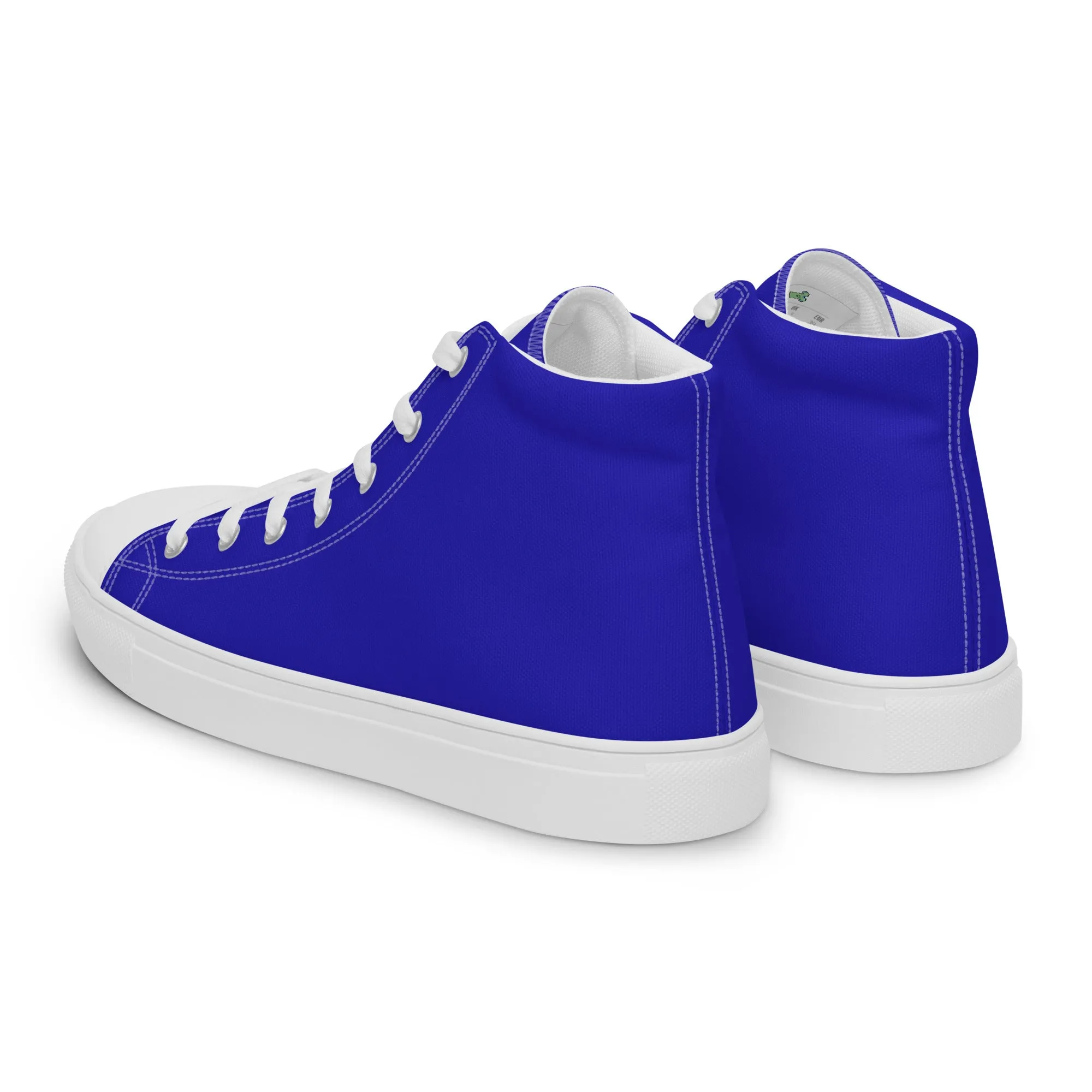 Men’s Royal Blue high top canvas shoes, Men's Blue High Top Sneakers