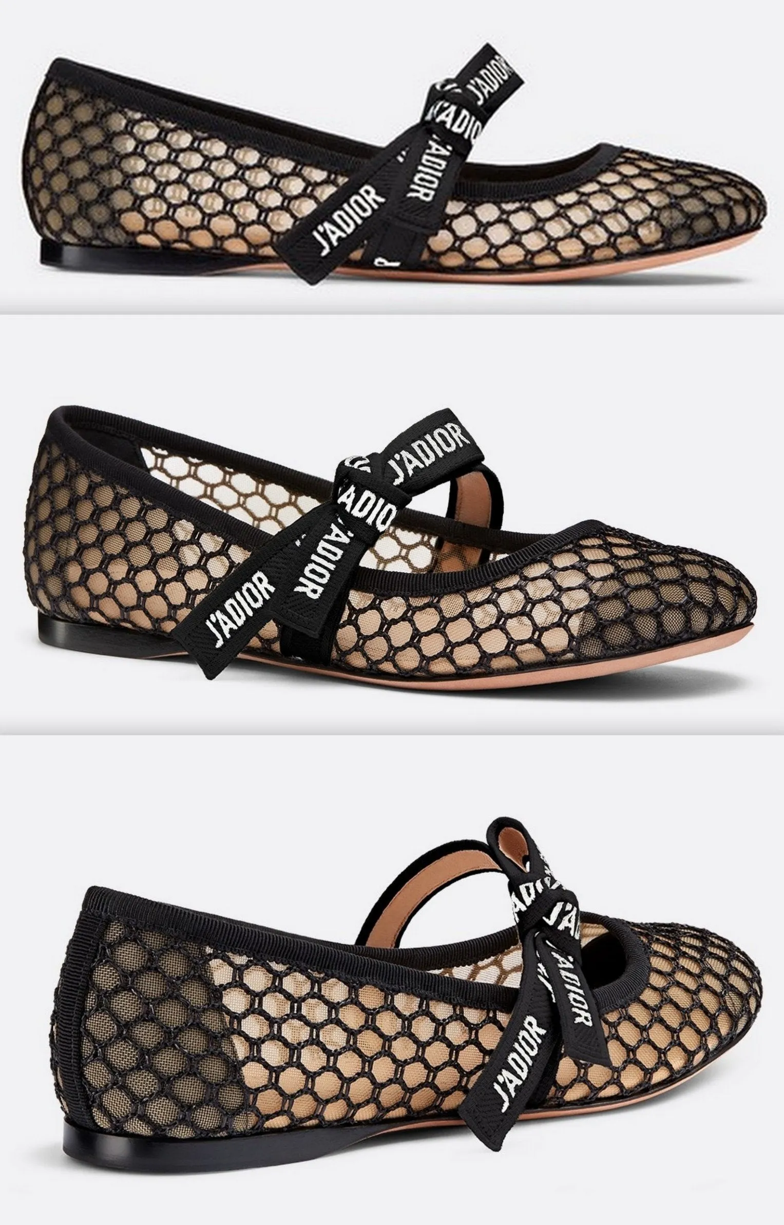 Miss J'Adior Mesh Ballet Flat Pumps