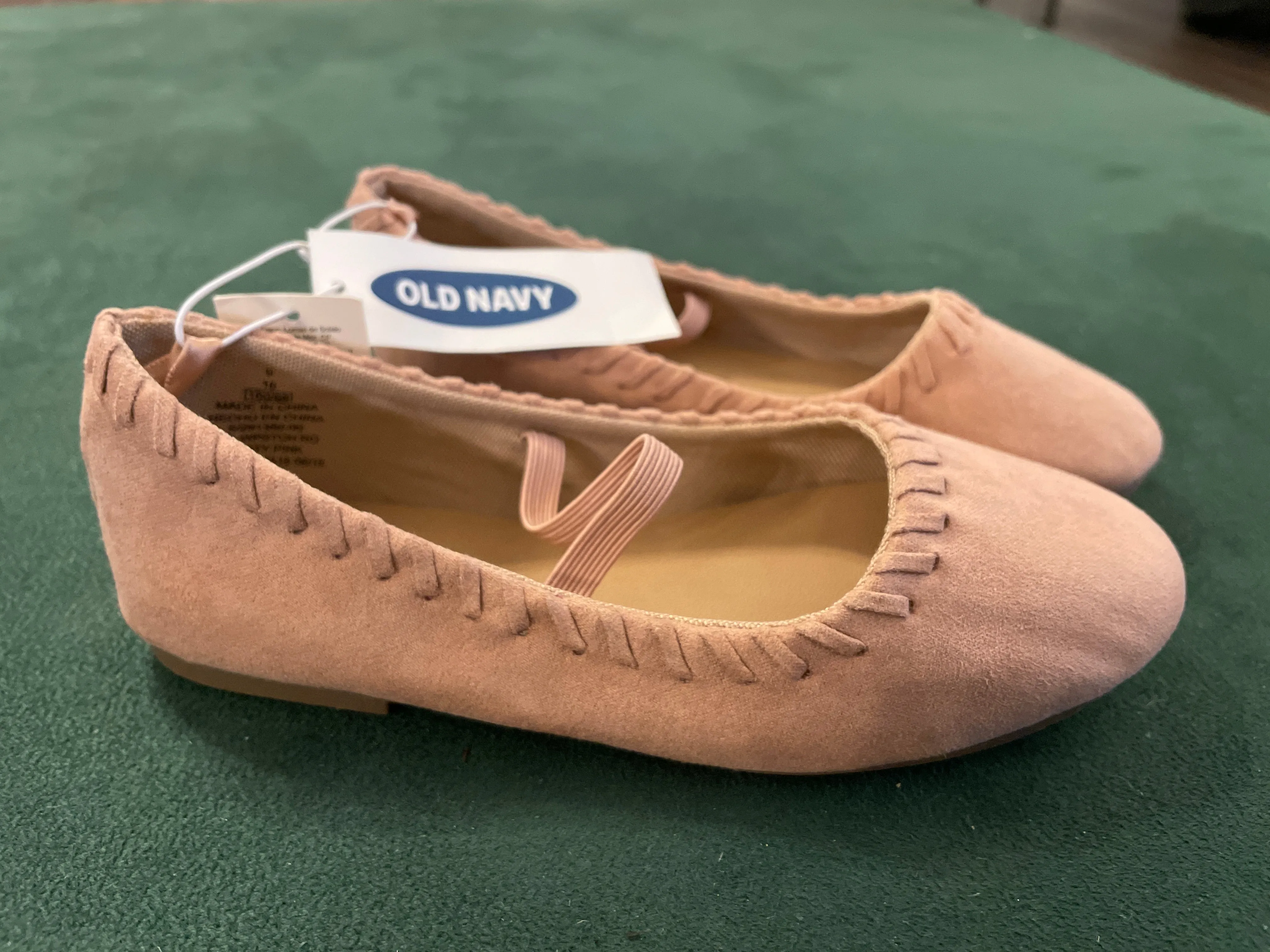 NEW light pink suede ballet flats size 9 - size Shoes:           9 & 9.5 (Little Kid)