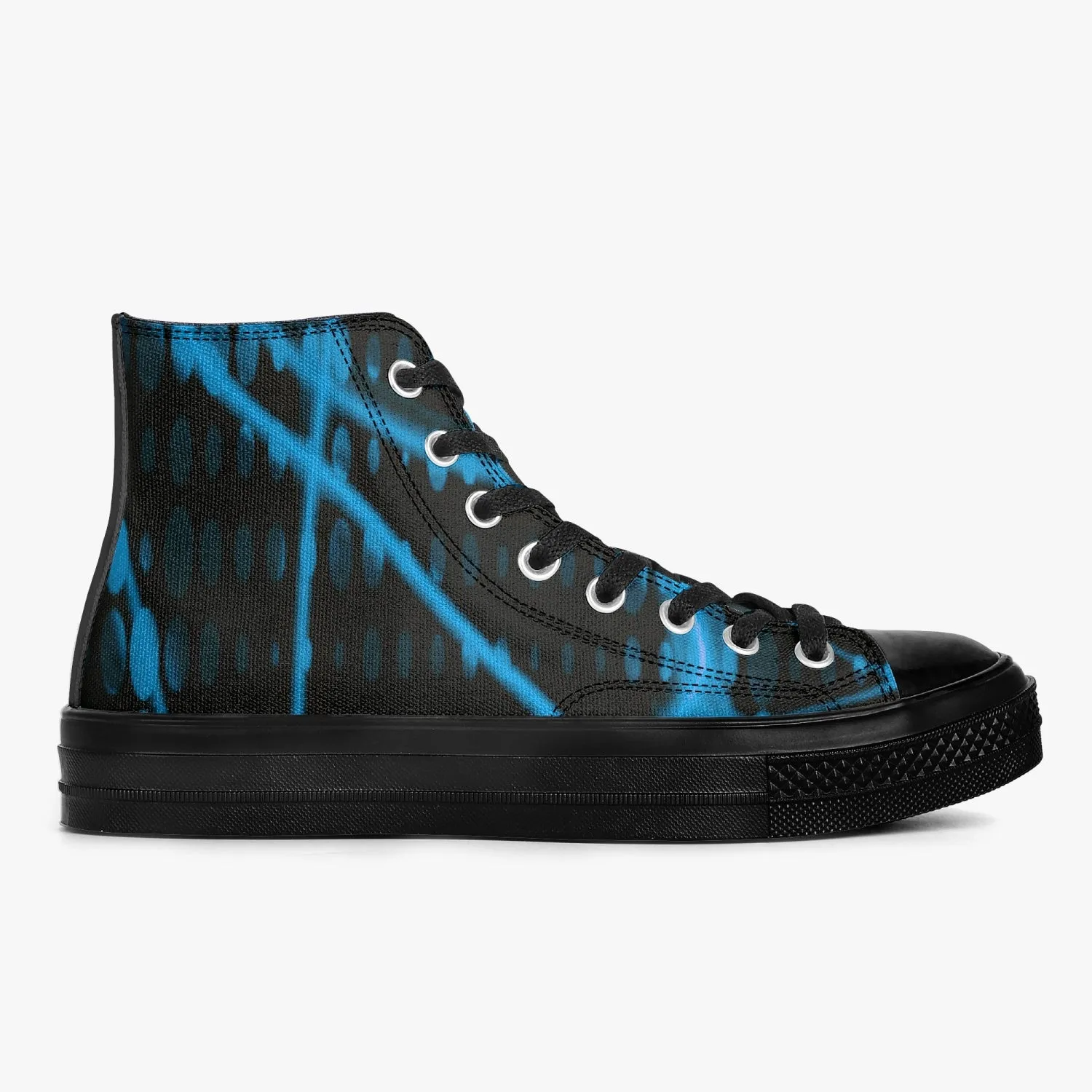 Officially Sexy Baby Blue Laser High-Top Canvas Shoes - Black