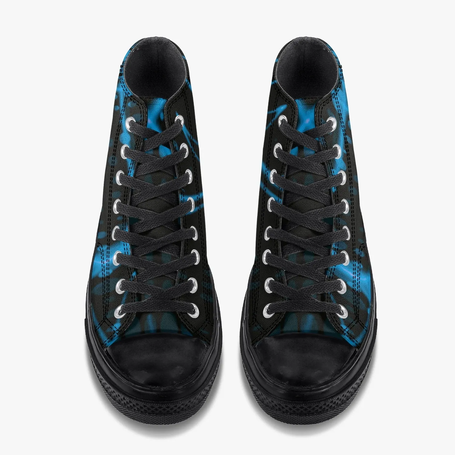 Officially Sexy Baby Blue Laser High-Top Canvas Shoes - Black