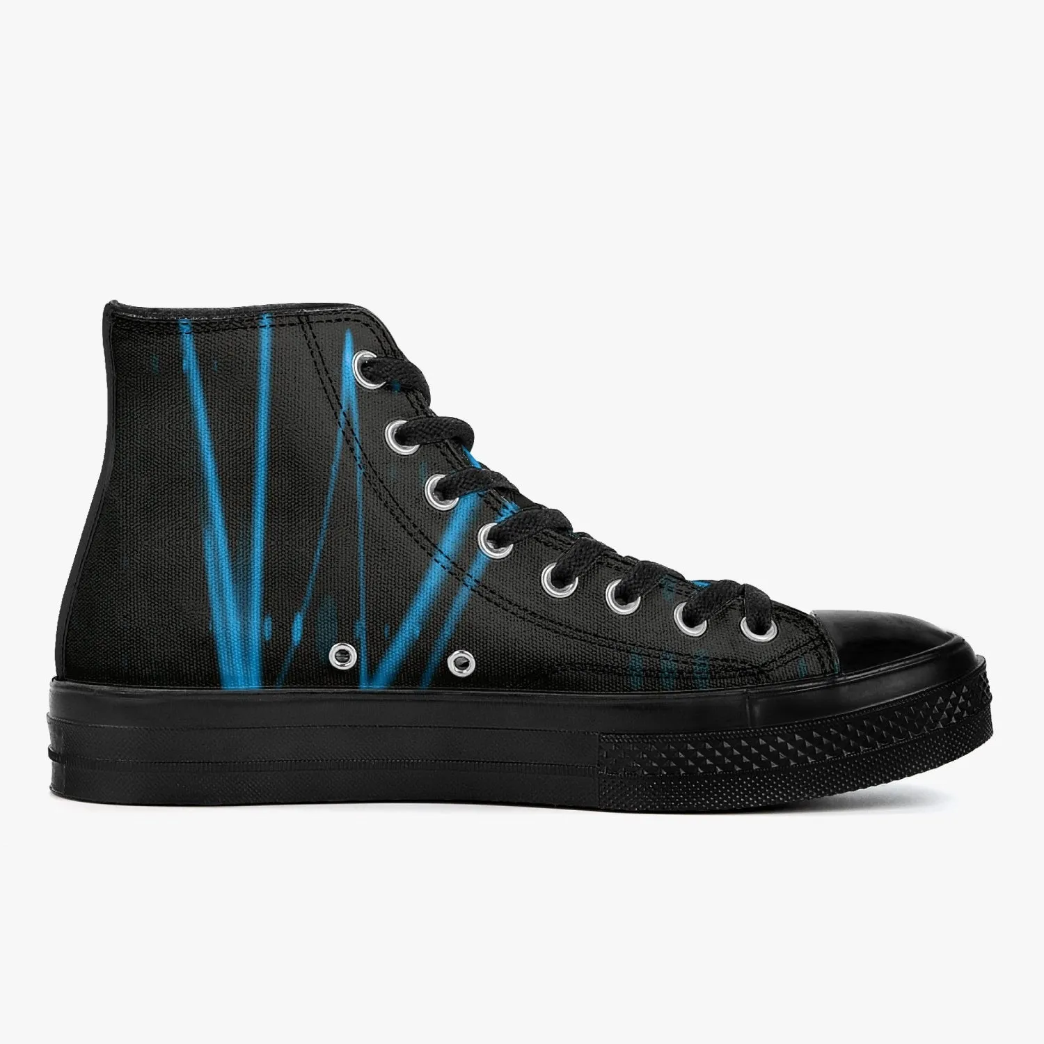 Officially Sexy Baby Blue Laser High-Top Canvas Shoes - Black