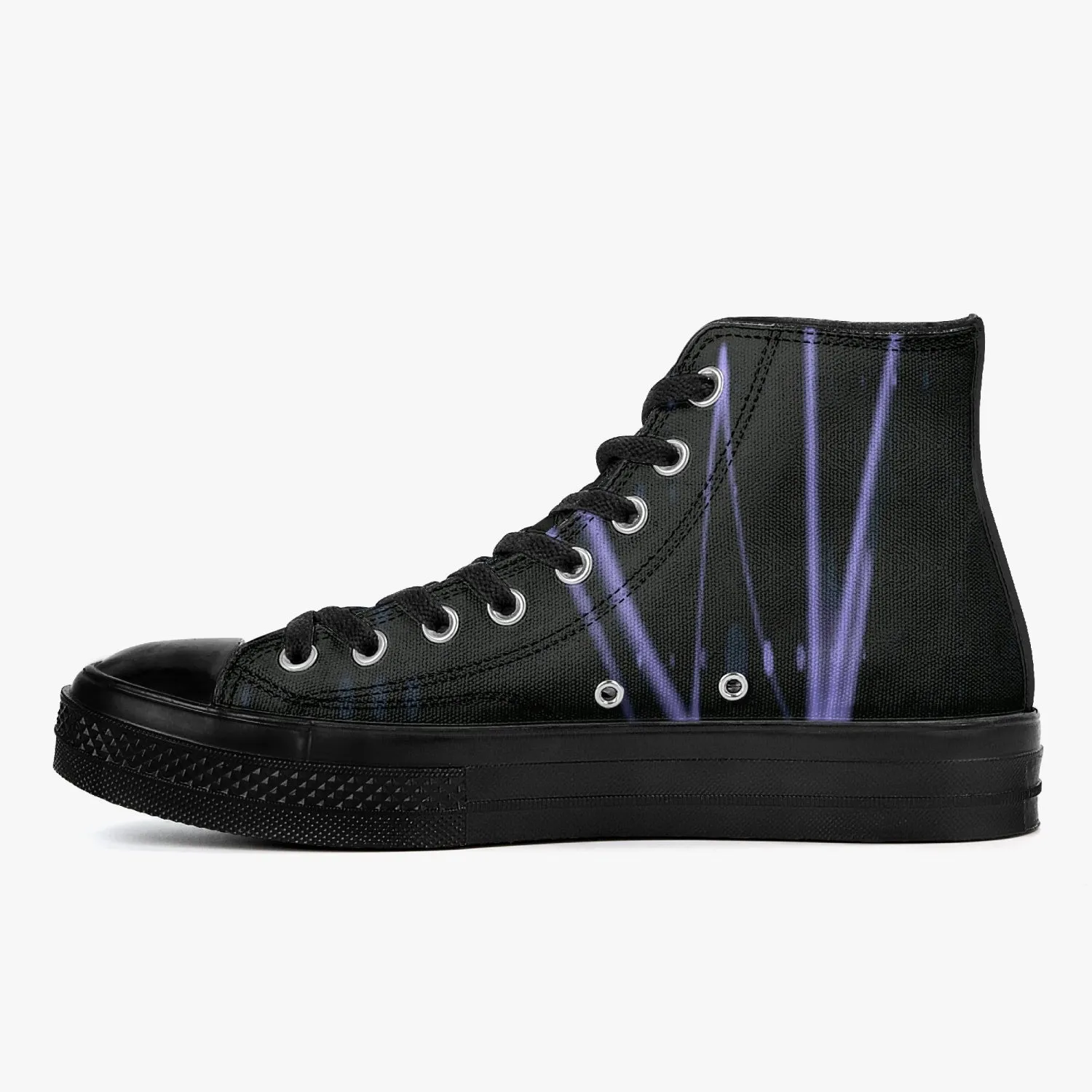 Officially Sexy Purple Laser High-Top Canvas Shoes - Black
