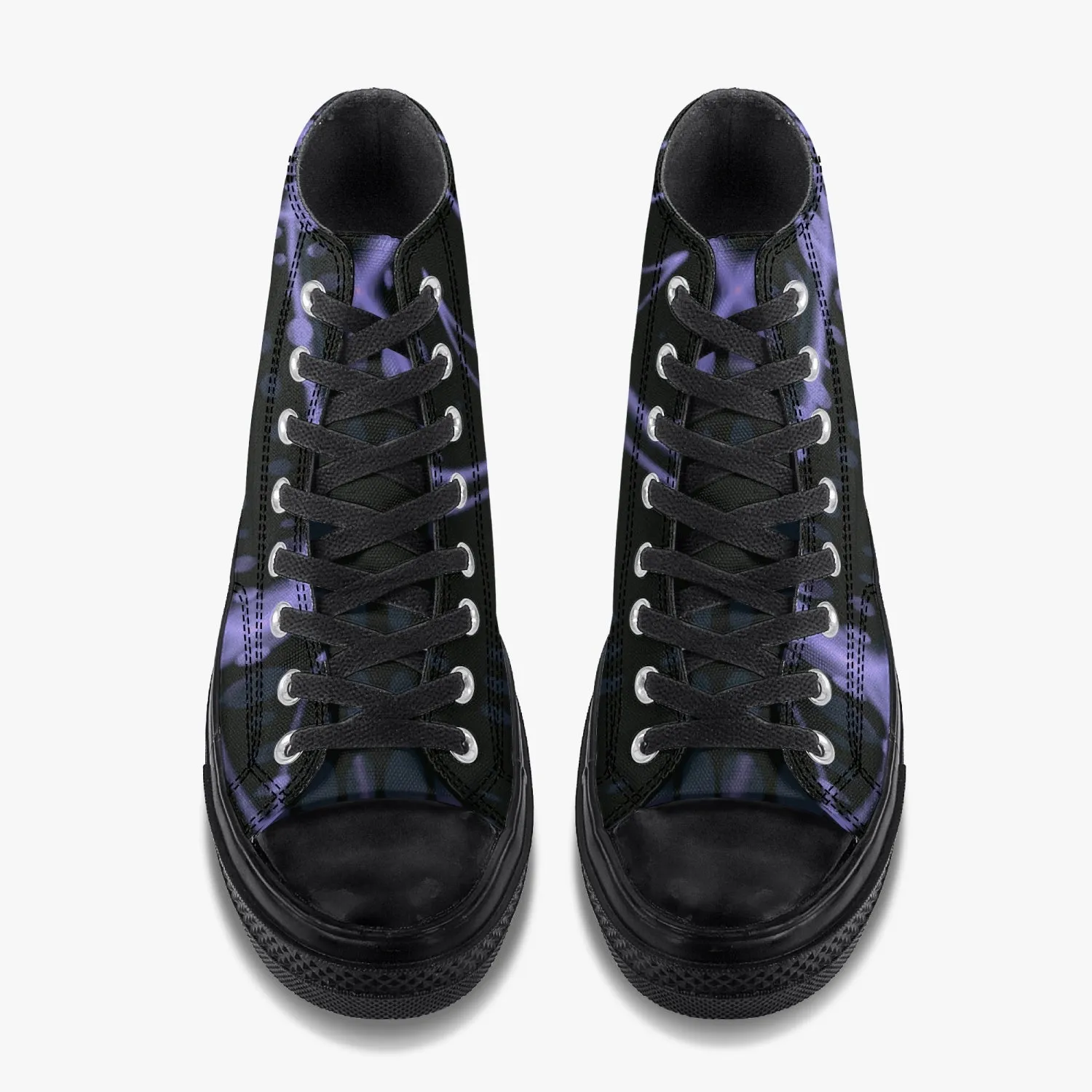 Officially Sexy Purple Laser High-Top Canvas Shoes - Black