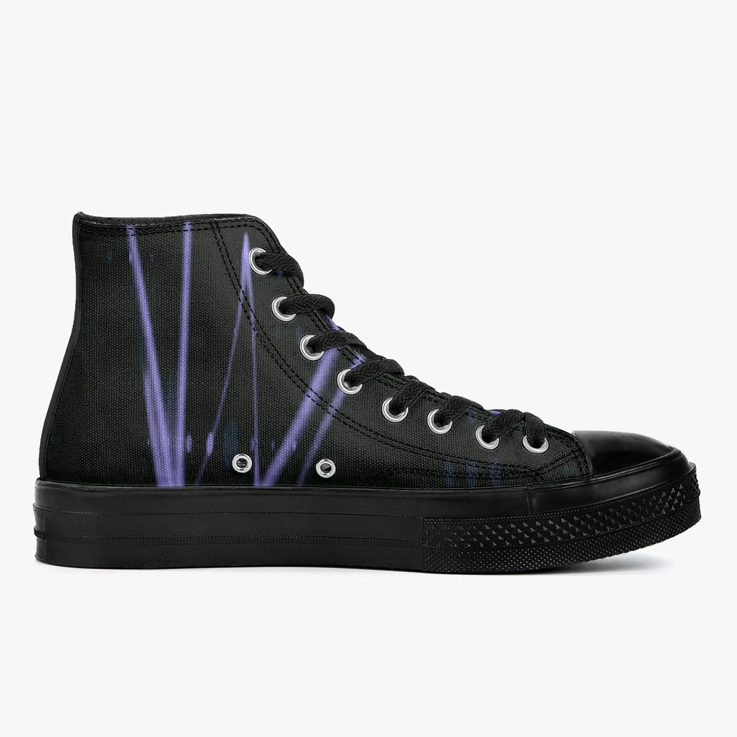 Officially Sexy Purple Laser High-Top Canvas Shoes - Black