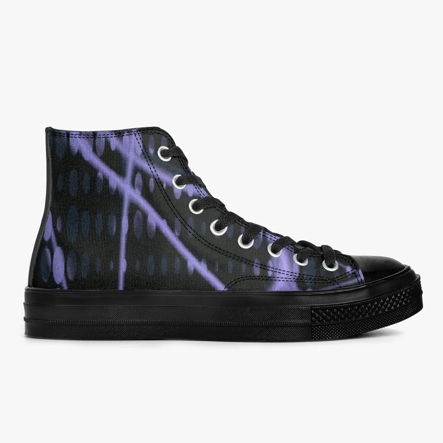 Officially Sexy Purple Laser High-Top Canvas Shoes - Black