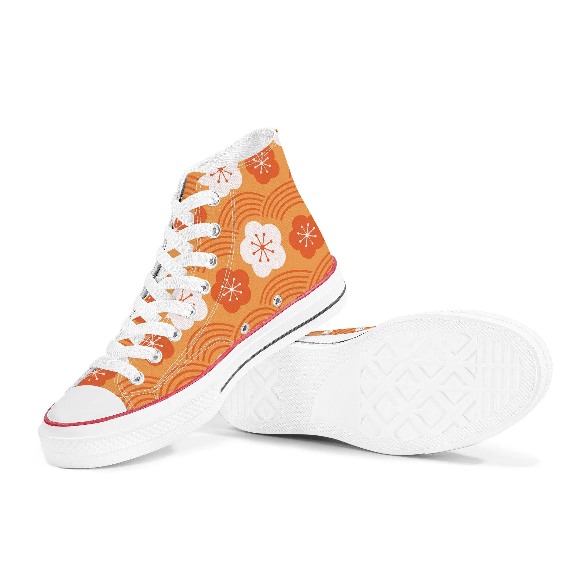 Orenji オレンジ - Orange High Top Canvas Shoes