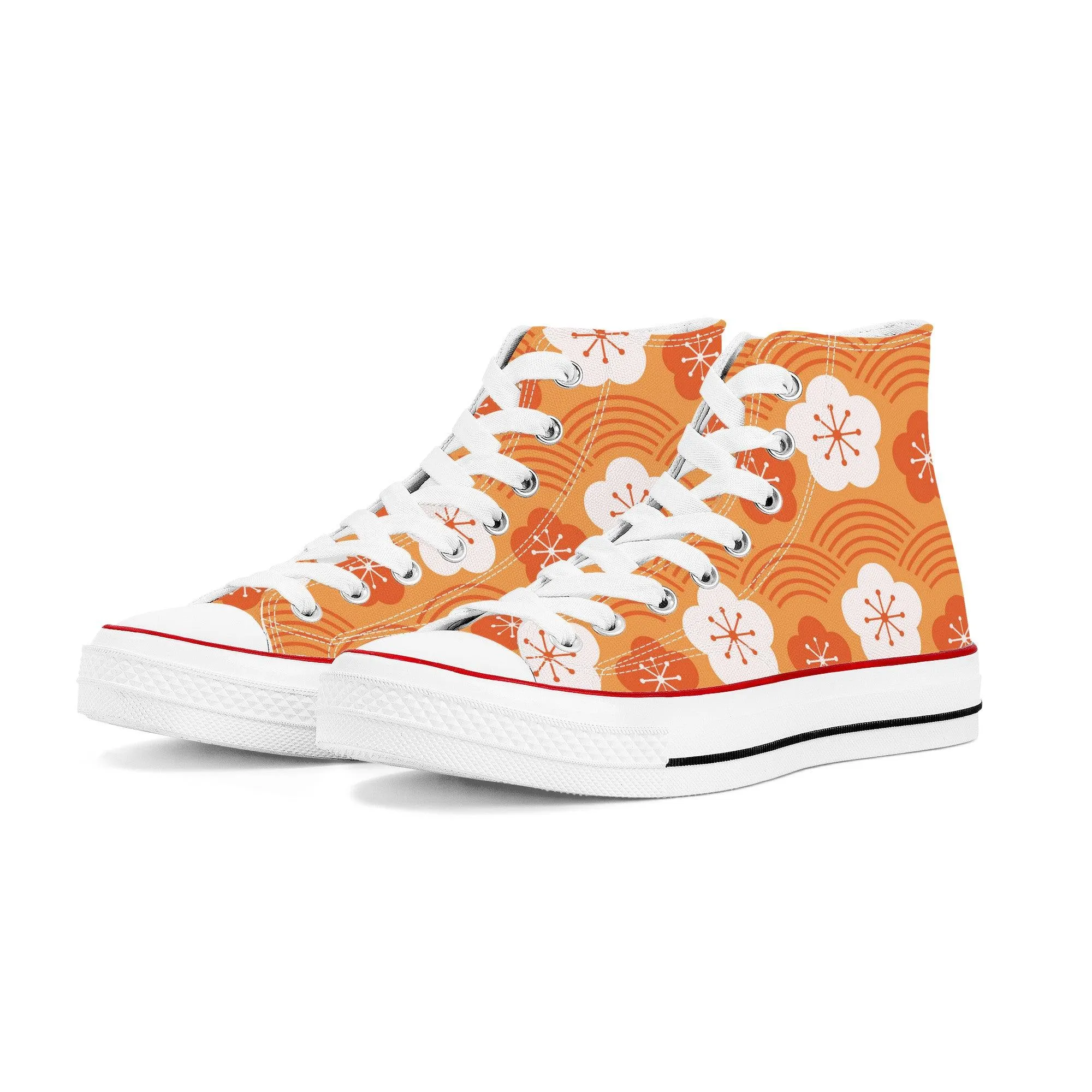 Orenji オレンジ - Orange High Top Canvas Shoes