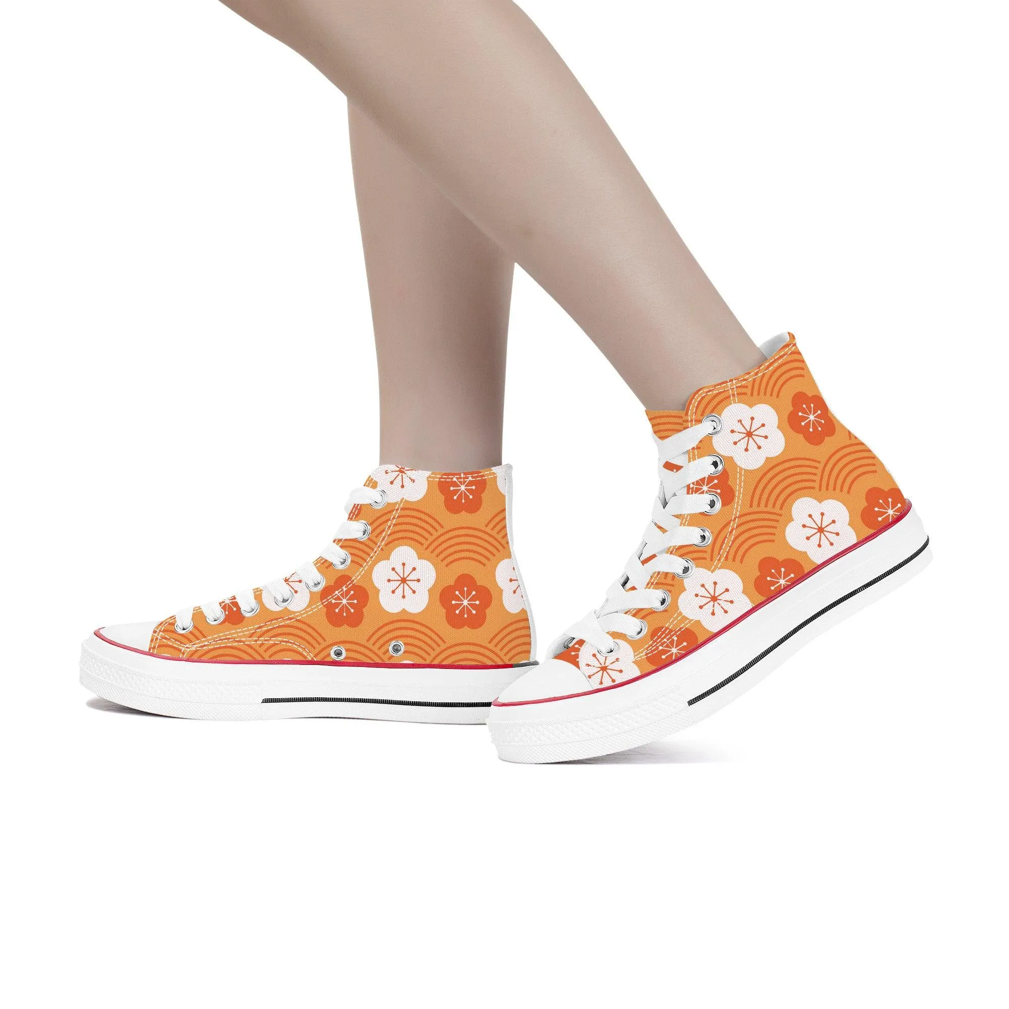 Orenji オレンジ - Orange High Top Canvas Shoes
