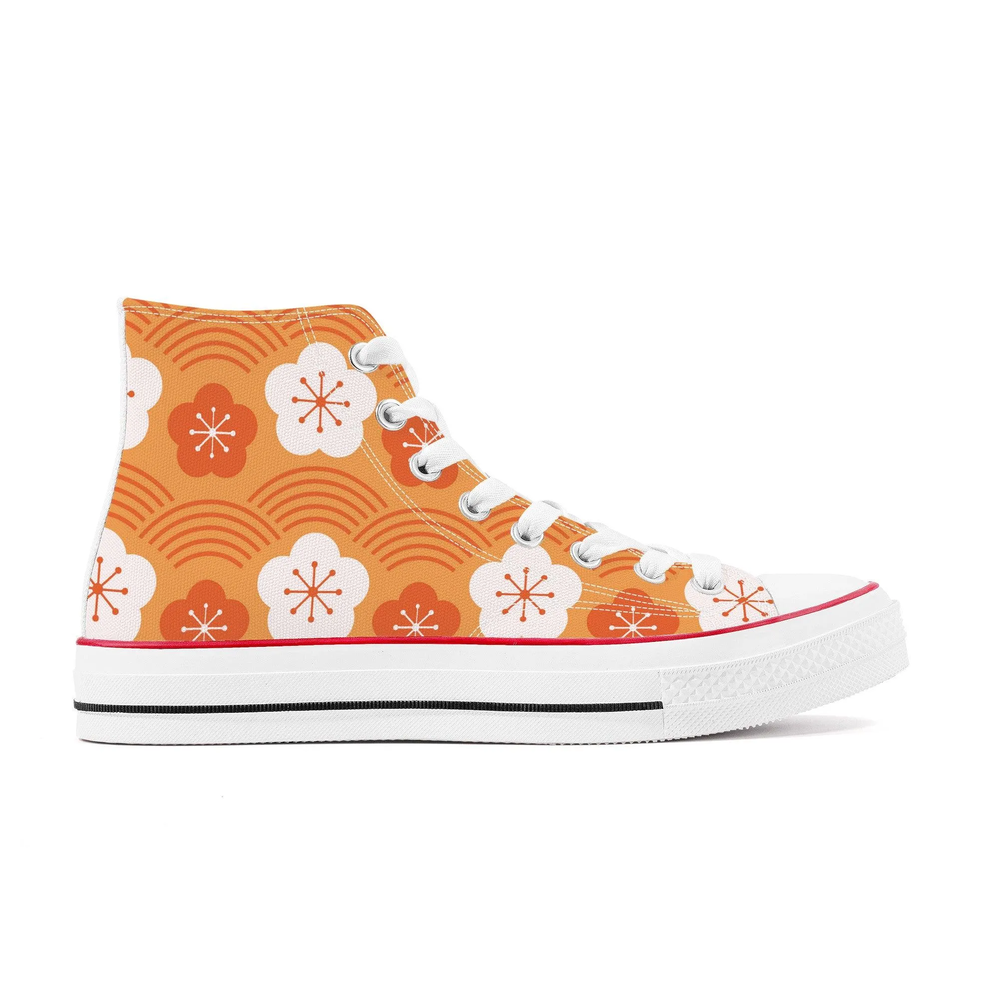 Orenji オレンジ - Orange High Top Canvas Shoes