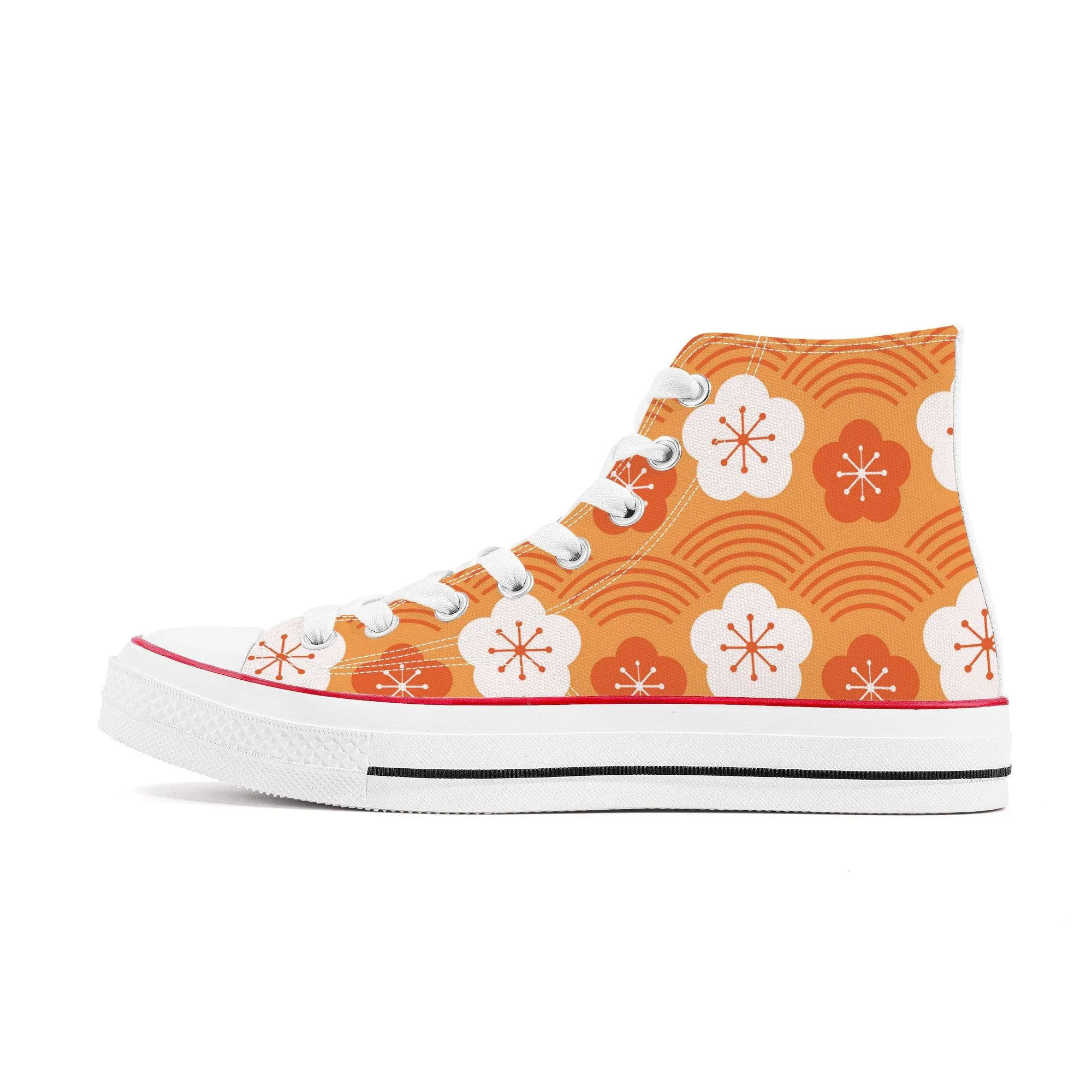 Orenji オレンジ - Orange High Top Canvas Shoes