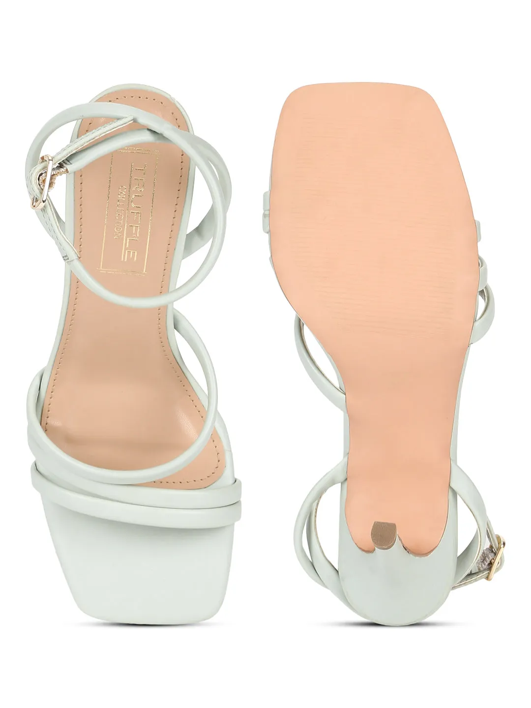 Pastel Green PU Strappy Stilettos With High Ankle Strap (TP10171-LGRN)