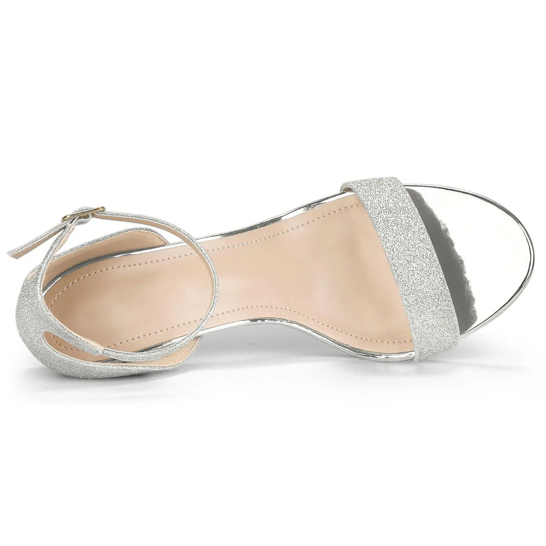 Perphy Ankle Strap Stiletto Heeled Glitter Sandals