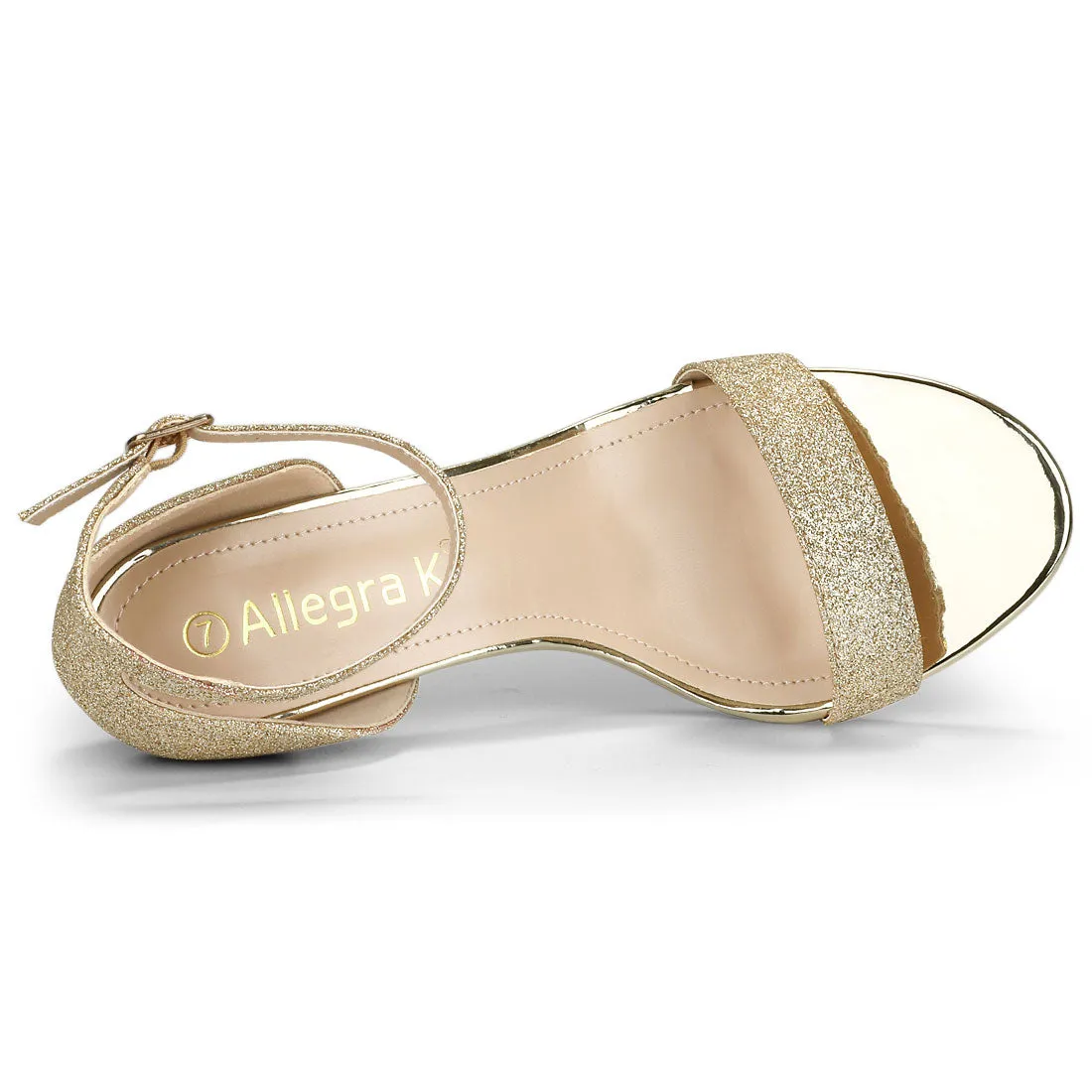 Perphy Ankle Strap Stiletto Heeled Glitter Sandals