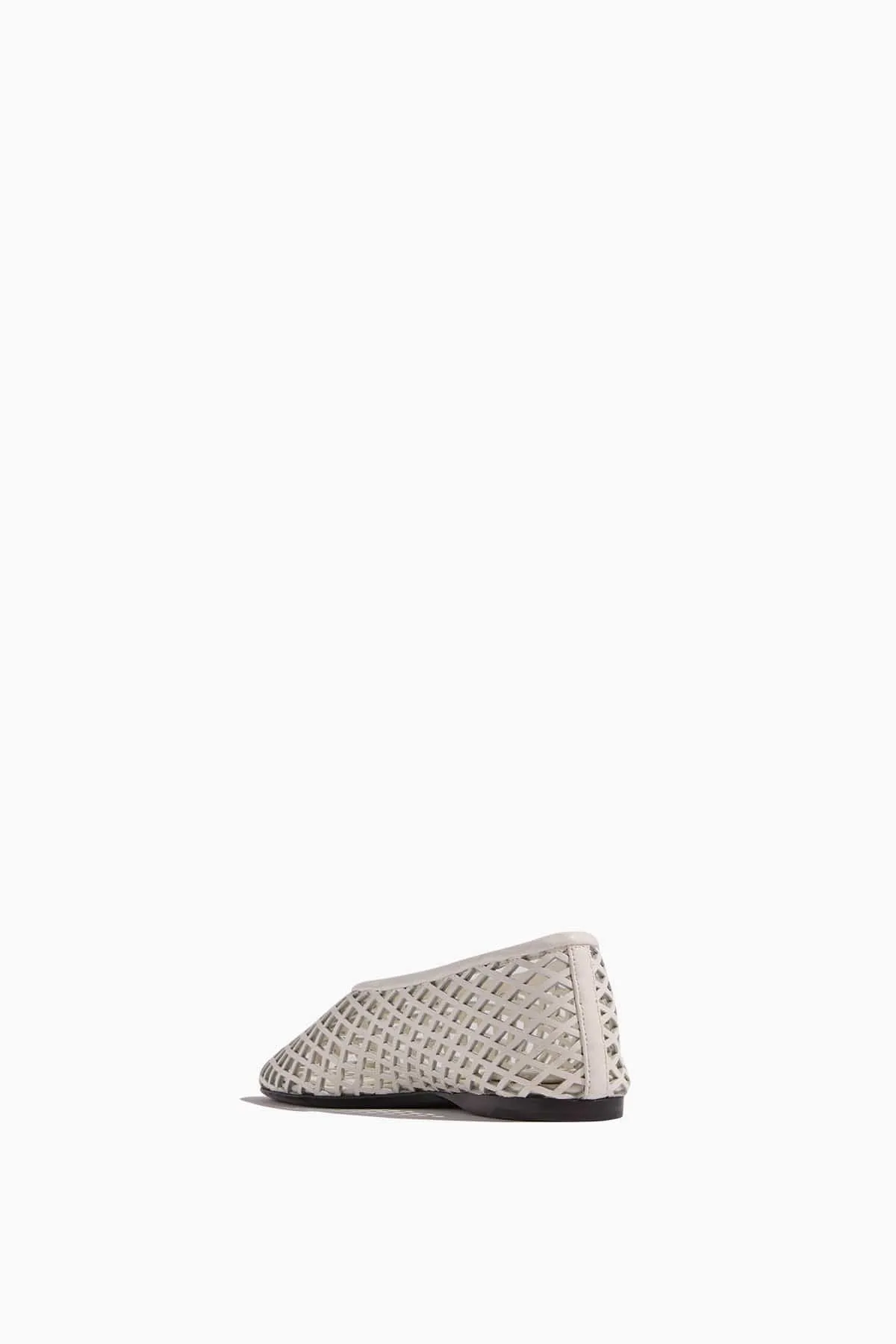 Tee Perforated Ballerina Flats in Ivory