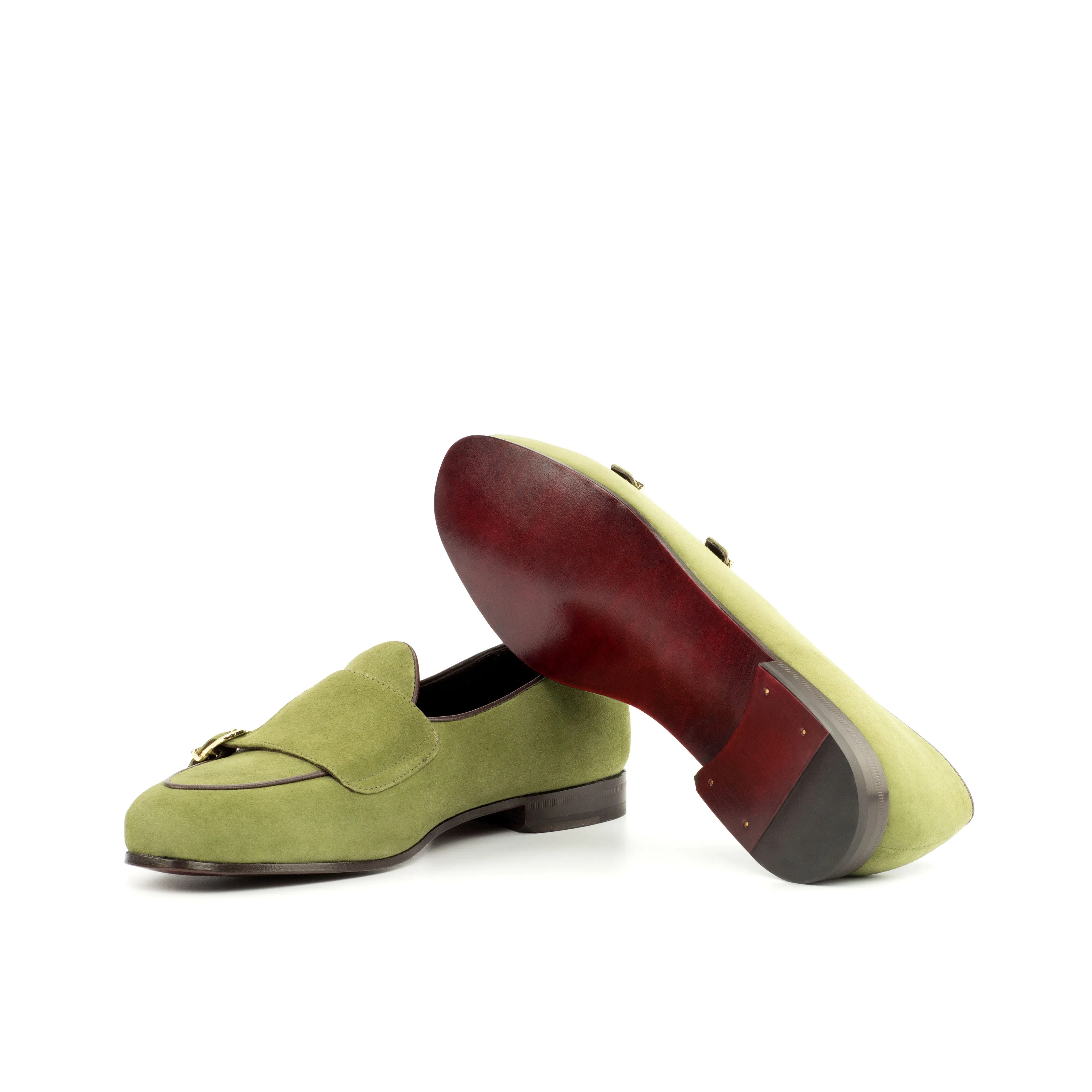 Unique Handcrafted Monk Slipper   Khaki Suede