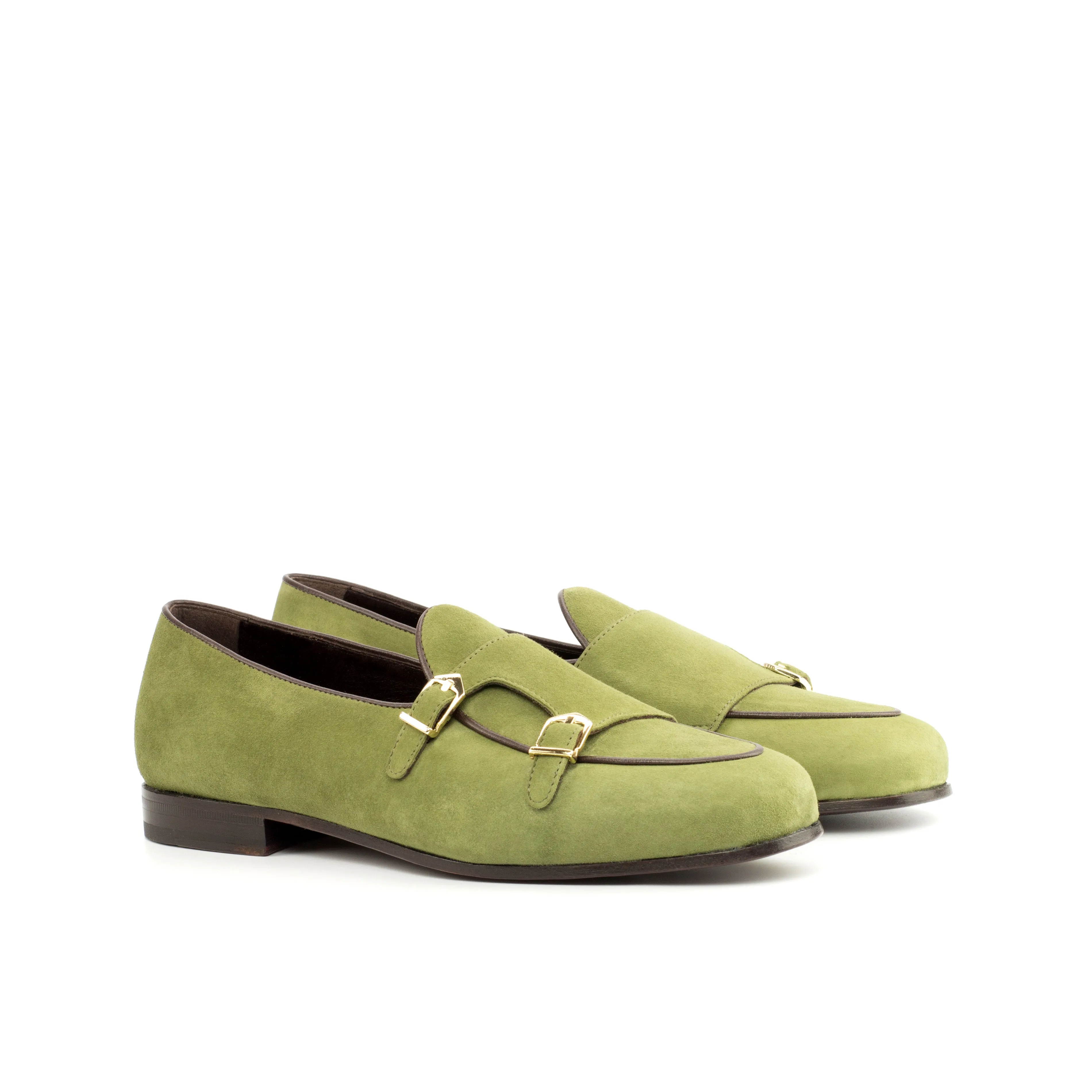 Unique Handcrafted Monk Slipper   Khaki Suede