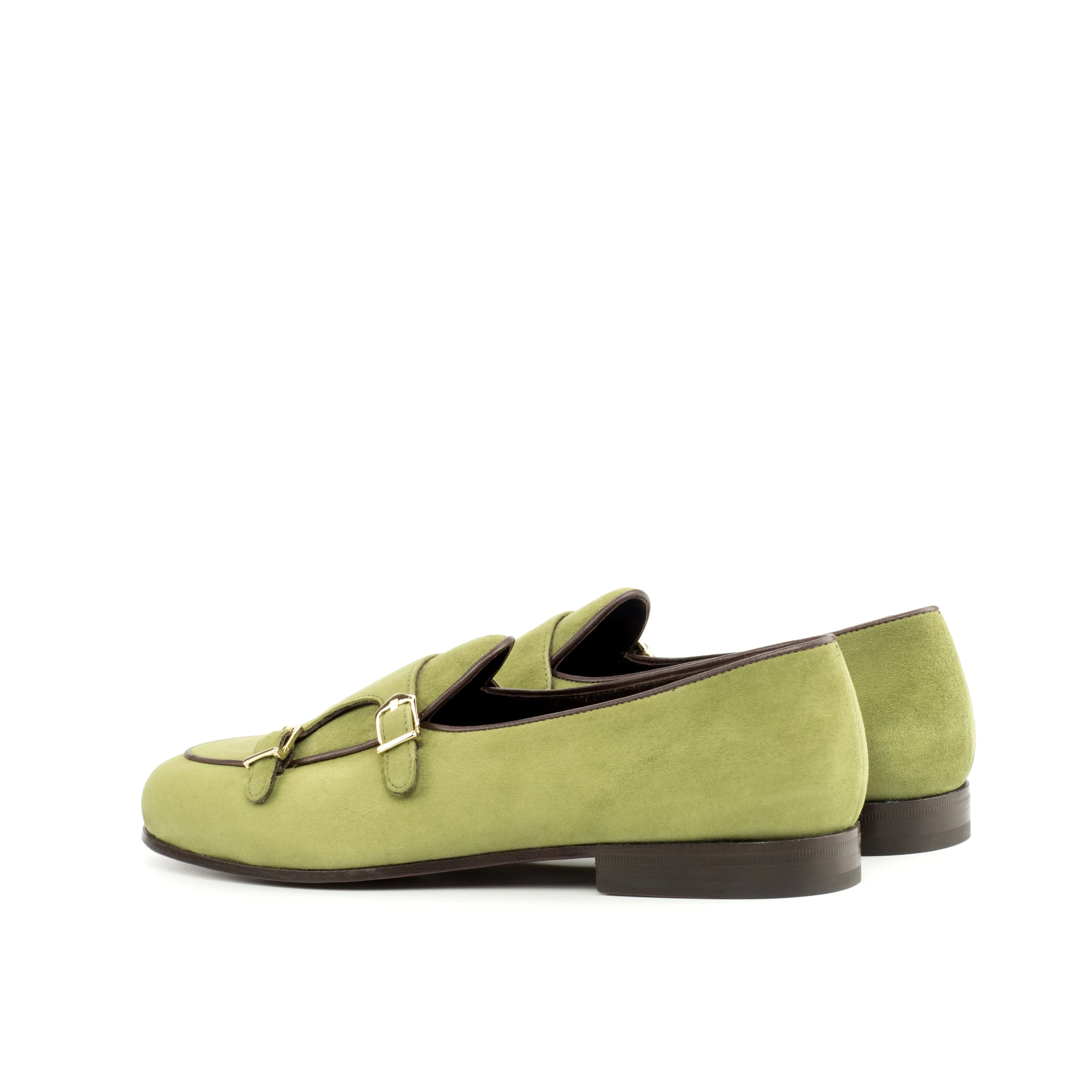 Unique Handcrafted Monk Slipper   Khaki Suede