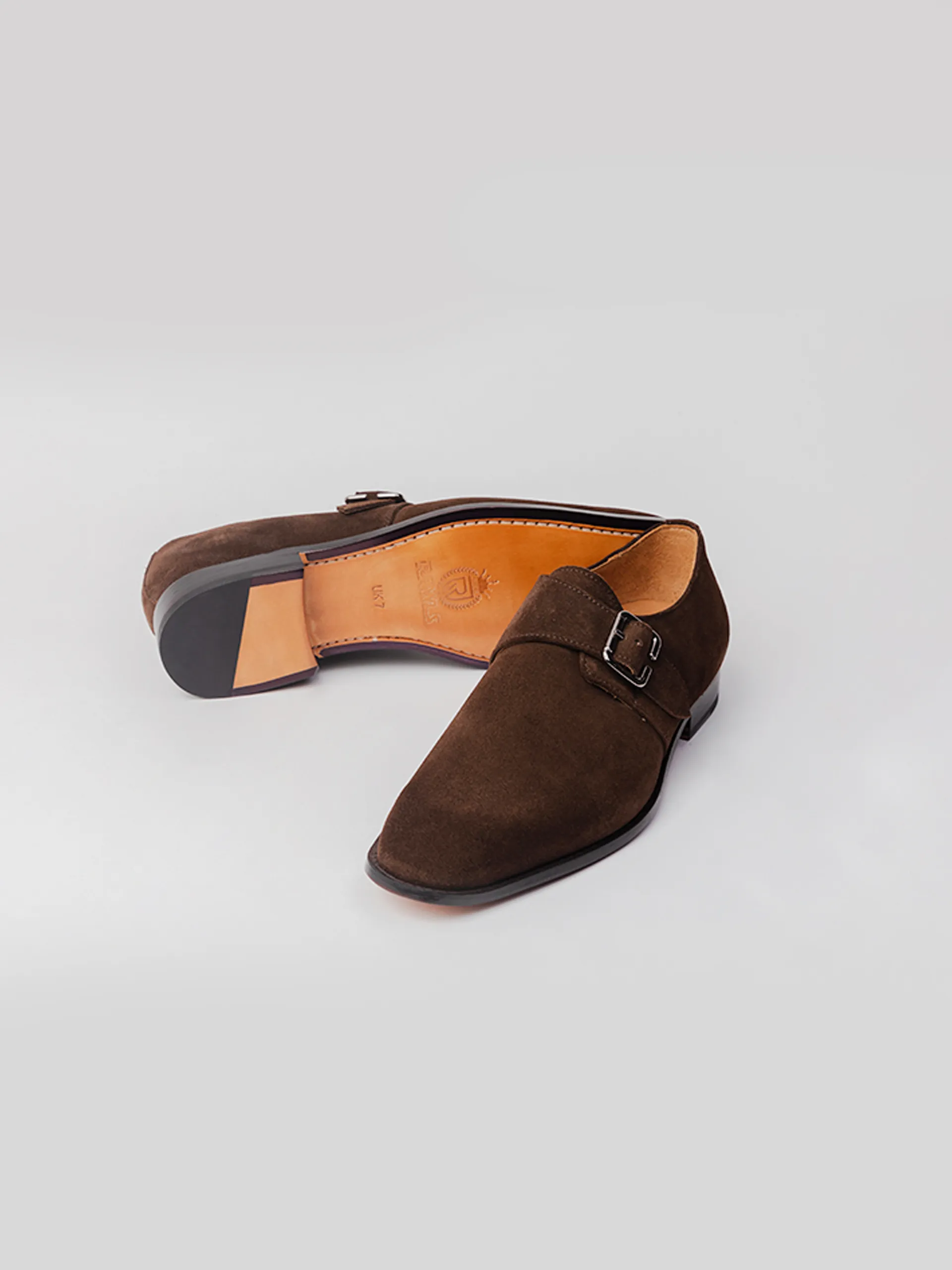 Vagabond Single Monkstrap - Dark Brown Suede